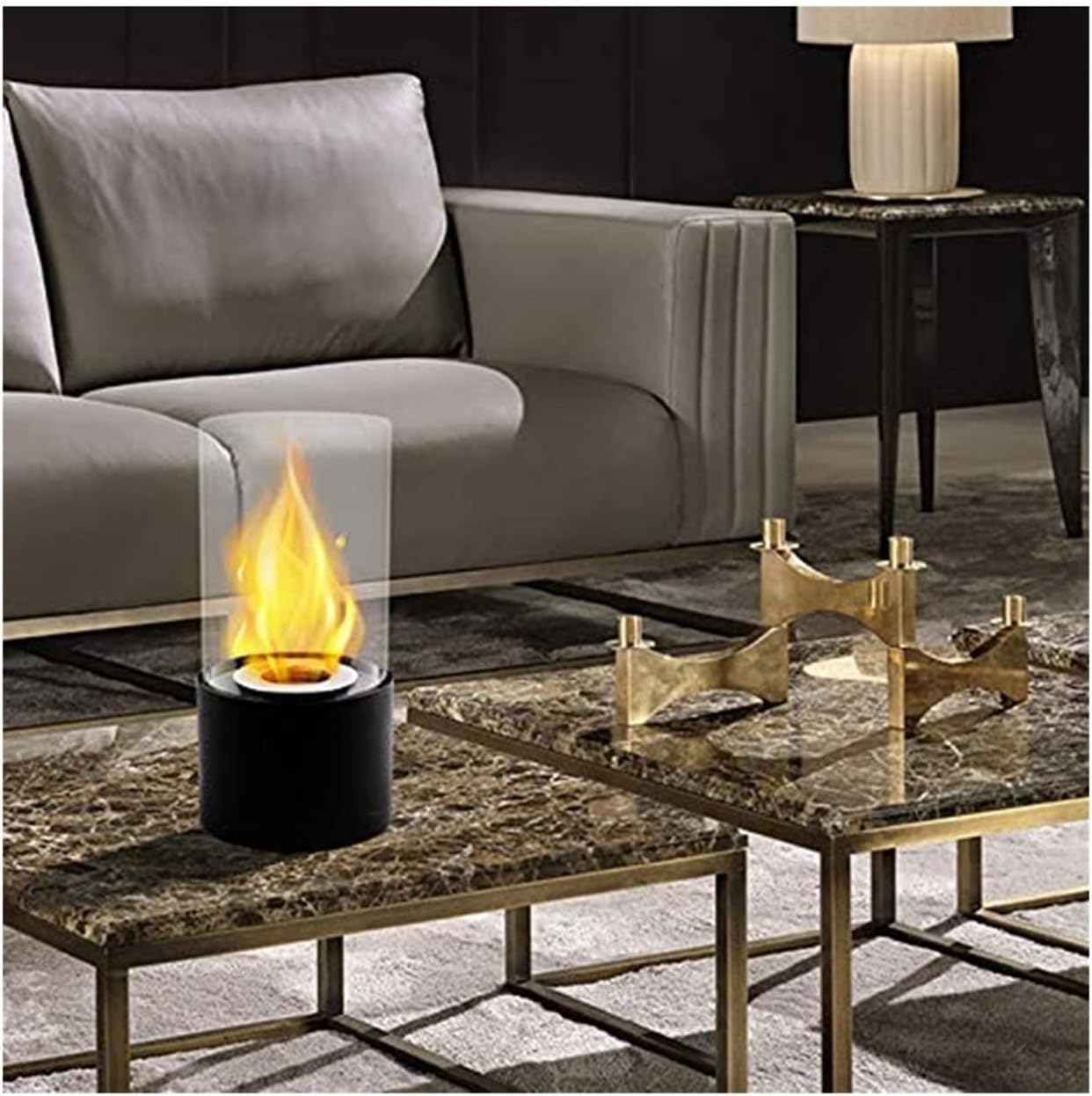 BABETRUE Decorative Glass Space Heater with Bioethanol Flame