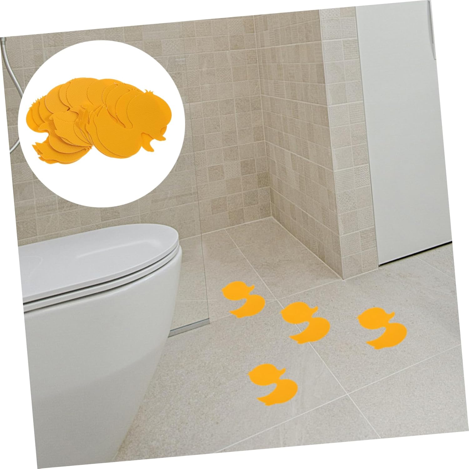 Amosfun 12pcs Non-Slip Bathtub Stickers with Duck Design