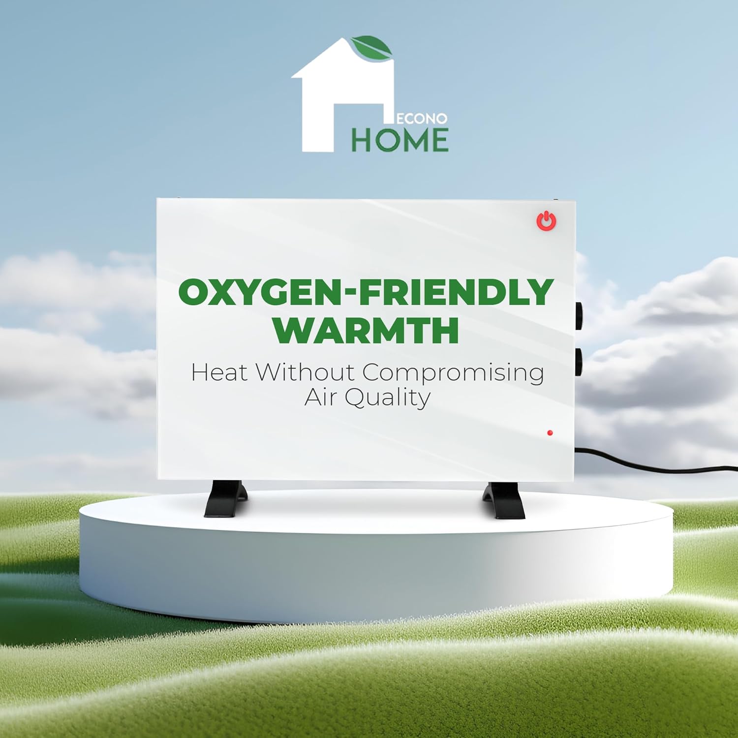 EconoHome Convection Heater - 750W 1500W Quiet Clean