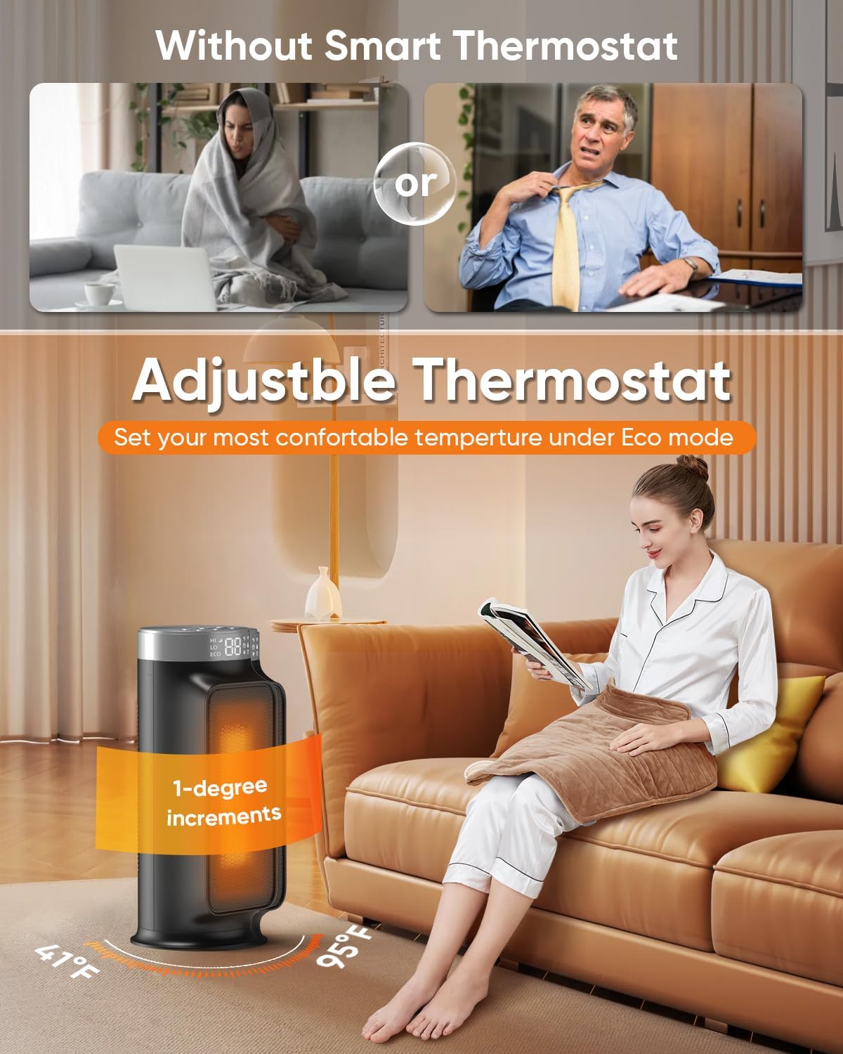 Warmmama Smart Wifi Space Heater with Remote and Eco Mode
