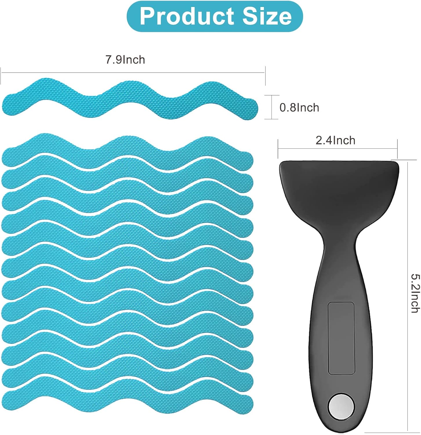 Ding Xi Bathroom Tub Anti-Slip Stickers 24 Pack Blue