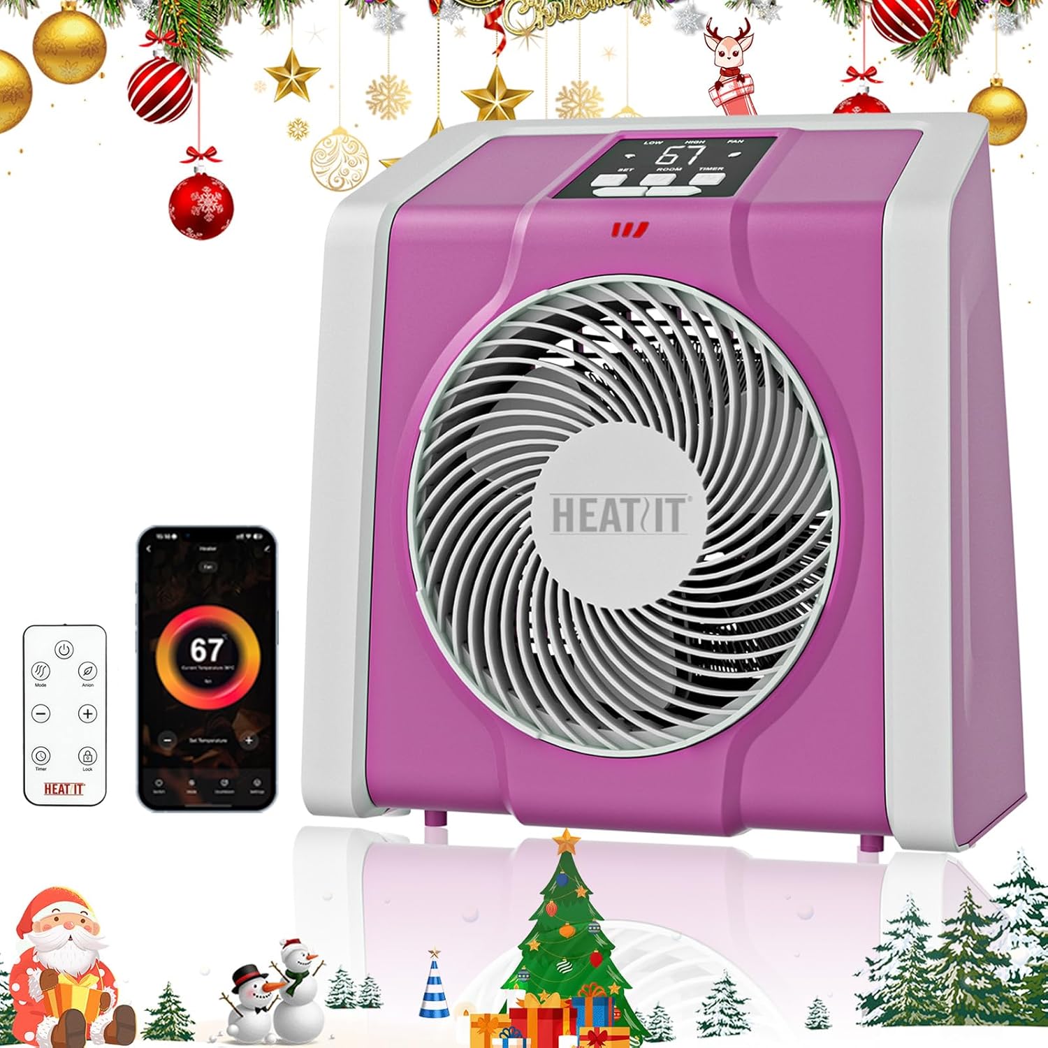 HEATIT Space Heater with Remote and Thermostat
