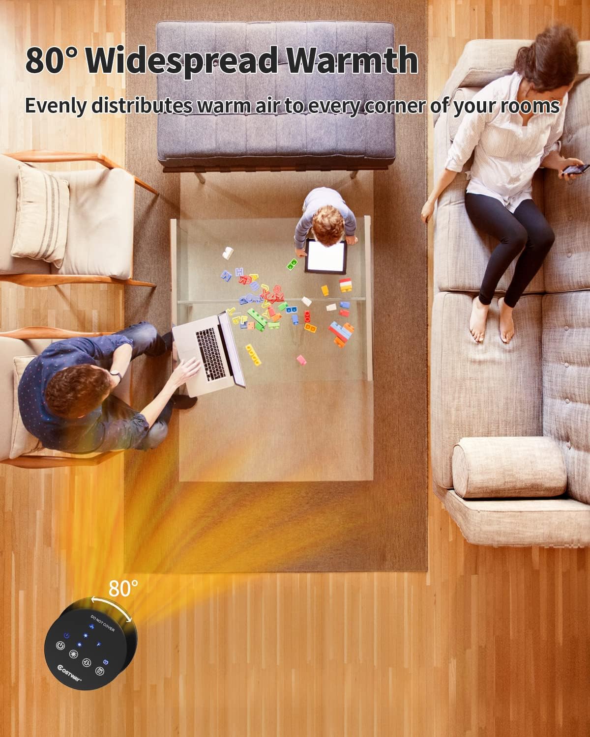 ARLIME 1500W Ceramic Space Heater with Thermostat and Oscillation