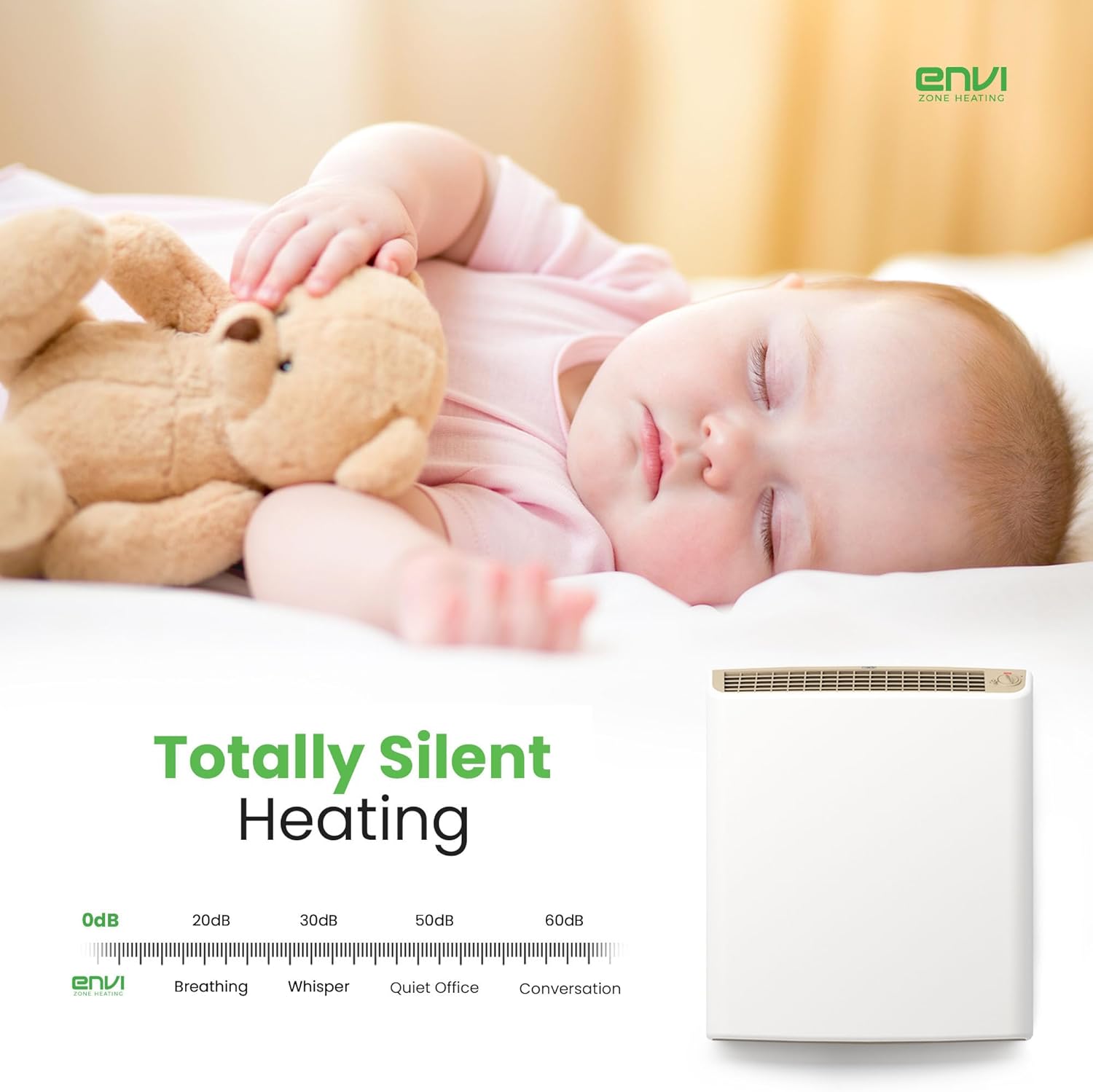 EnviMAX 220V Wall Heater for Large Rooms 1000W USA Made