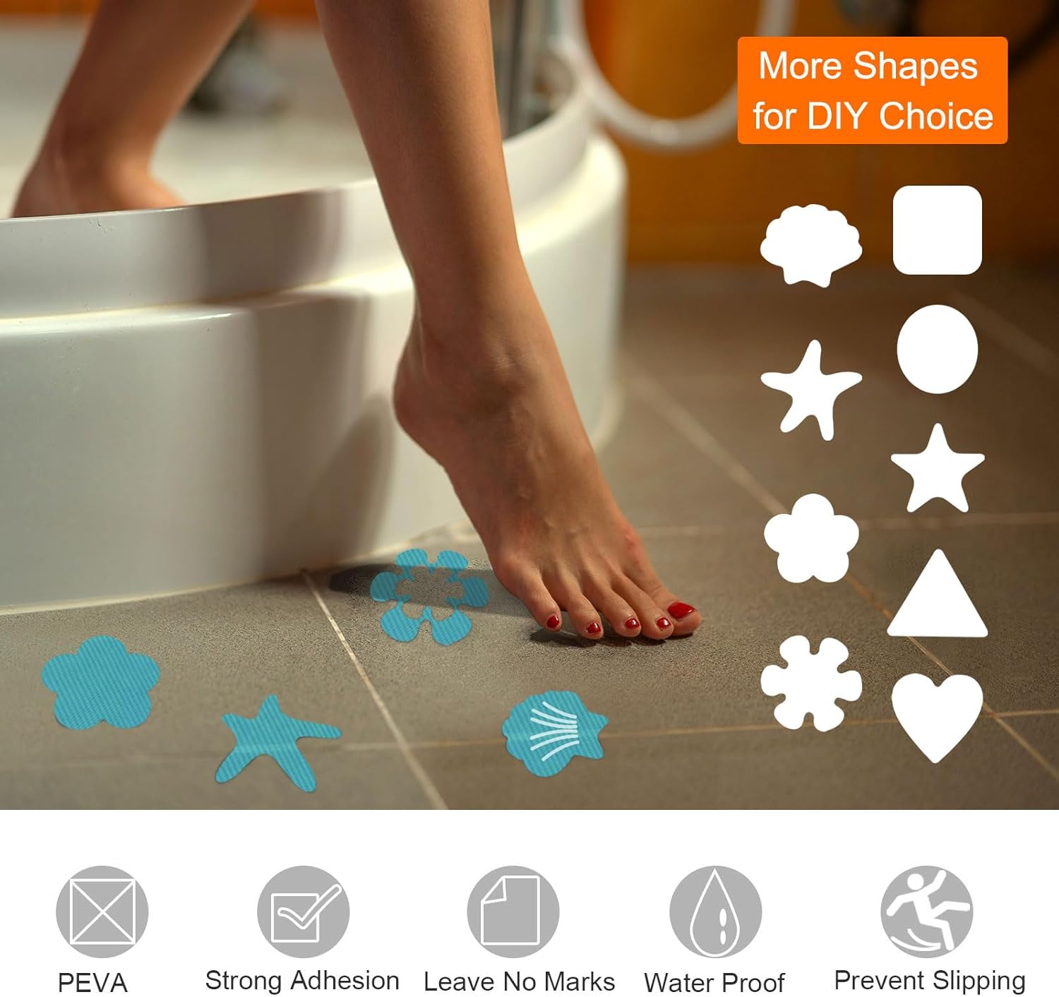 HARFINGTON 24pcs Non Slip Bathtub Stickers Black