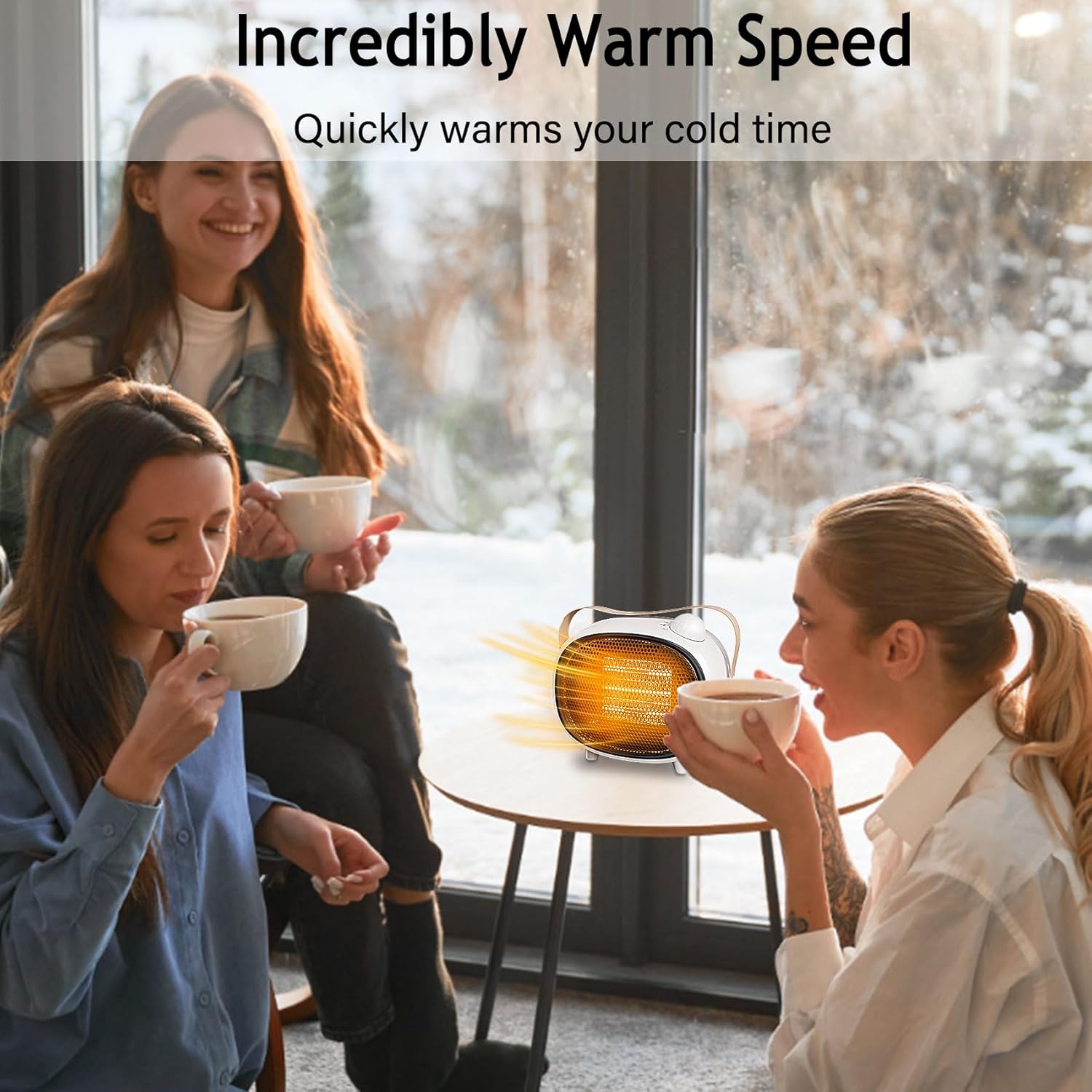 Mageloly Mini Space Heater 1000W PTC Ceramic for Bedroom