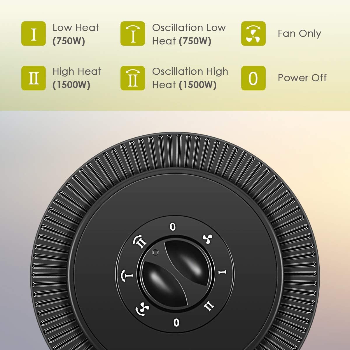 SimileLine 1500W Oscillating Space Heater