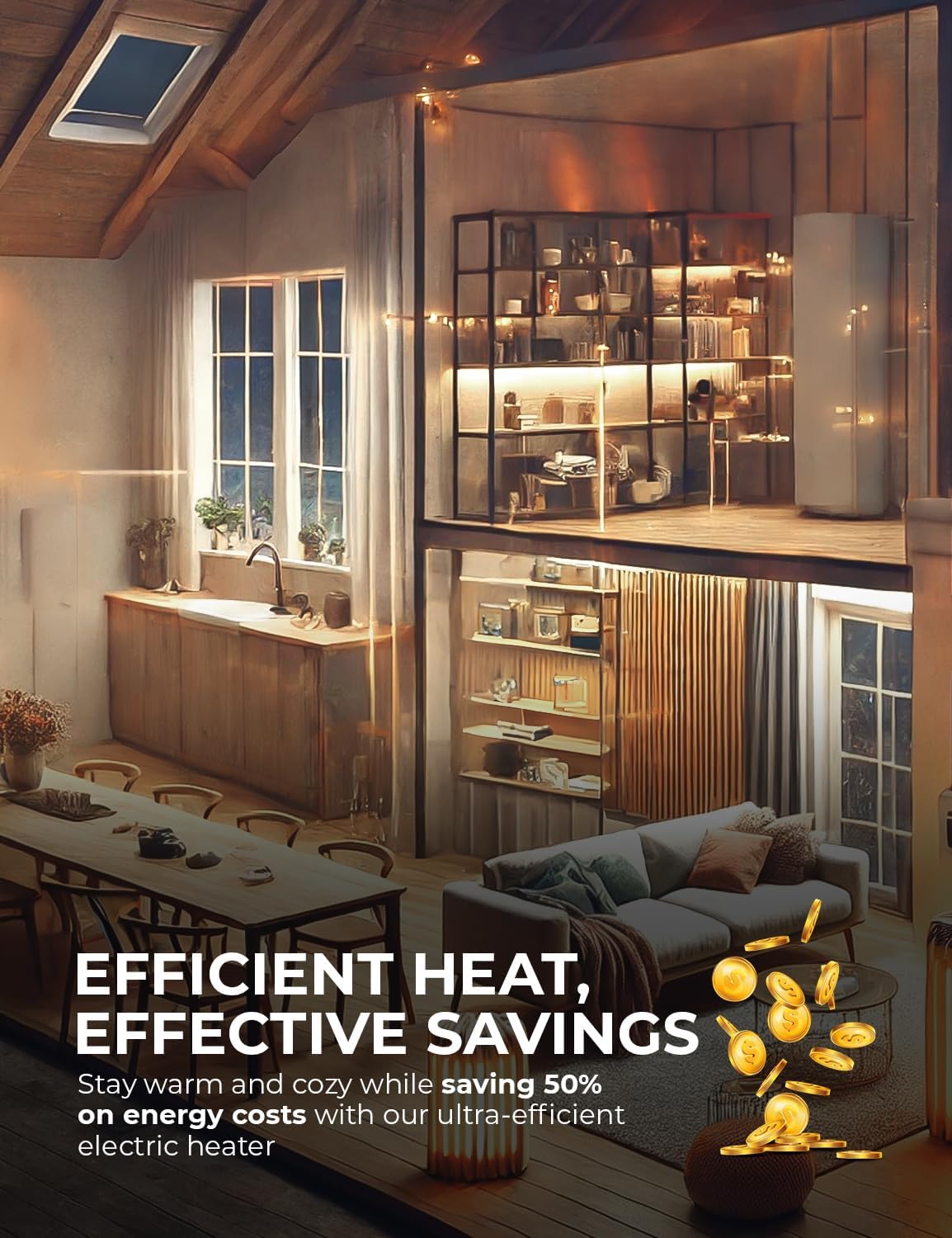 EconoHome Wall Mount Electric Heater with Thermostat