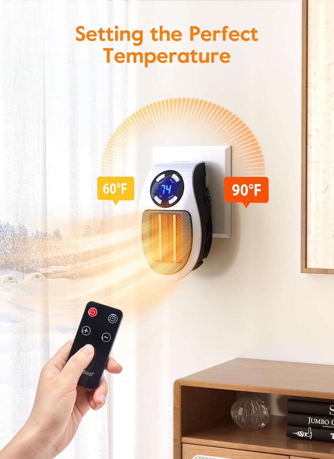 Brightown 350W Wall Heater with Timer and Thermostat