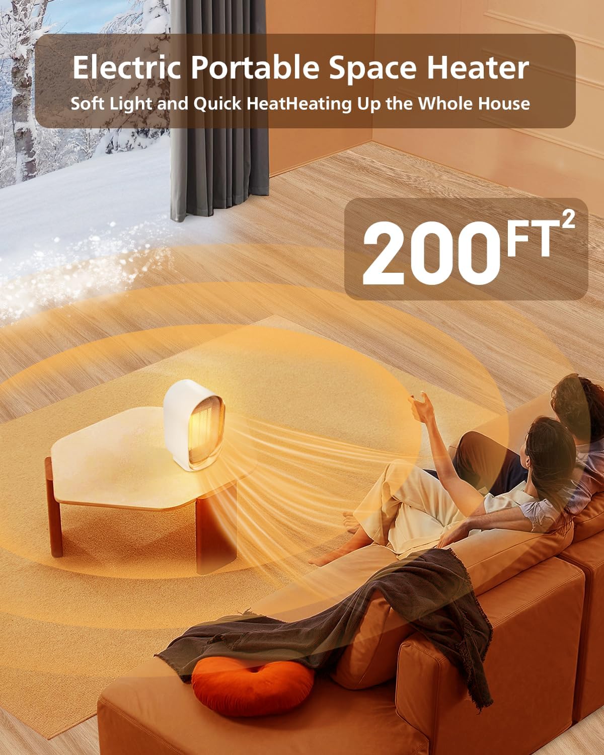 QQT 1000W PTC Ceramic Space Heater - Blue