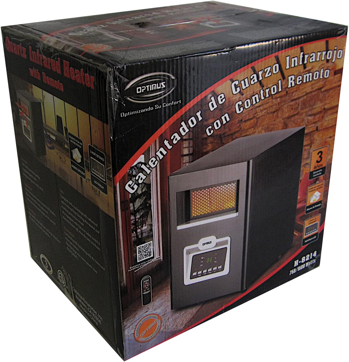 Optimus Infrared Quartz Heater with Remote and LED Display