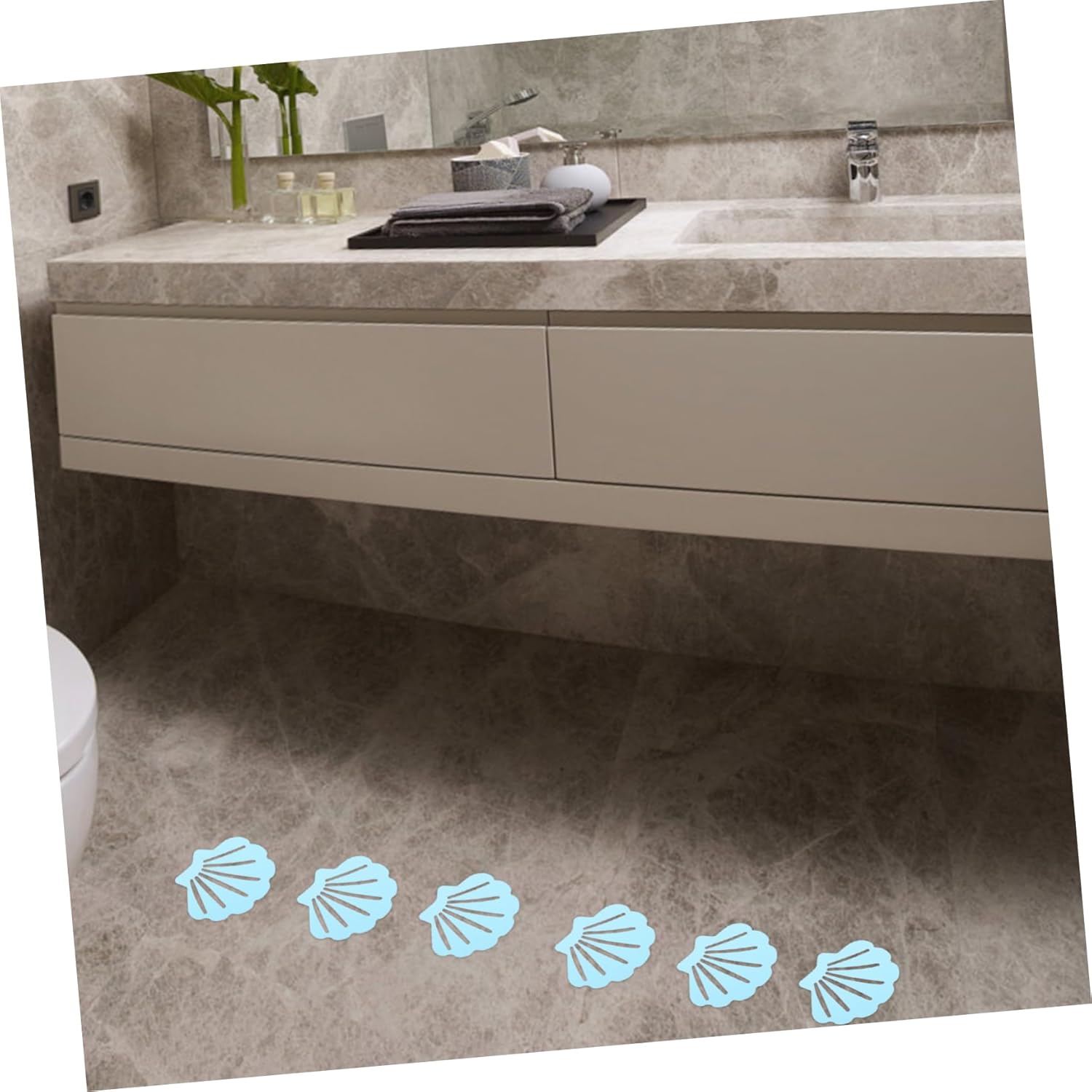 Happyyami 12Pcs Shell Shape Non Skid Bathtub Decals