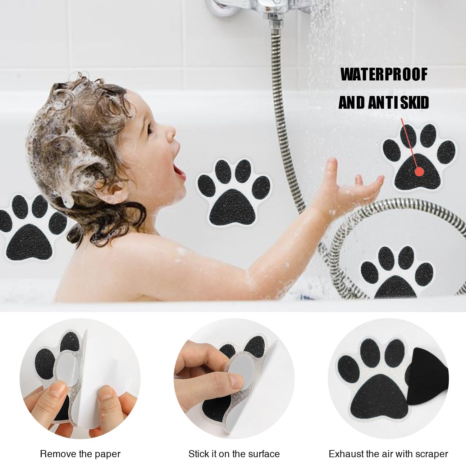 Secopad Non Slip Bathtub Stickers with Scraper
