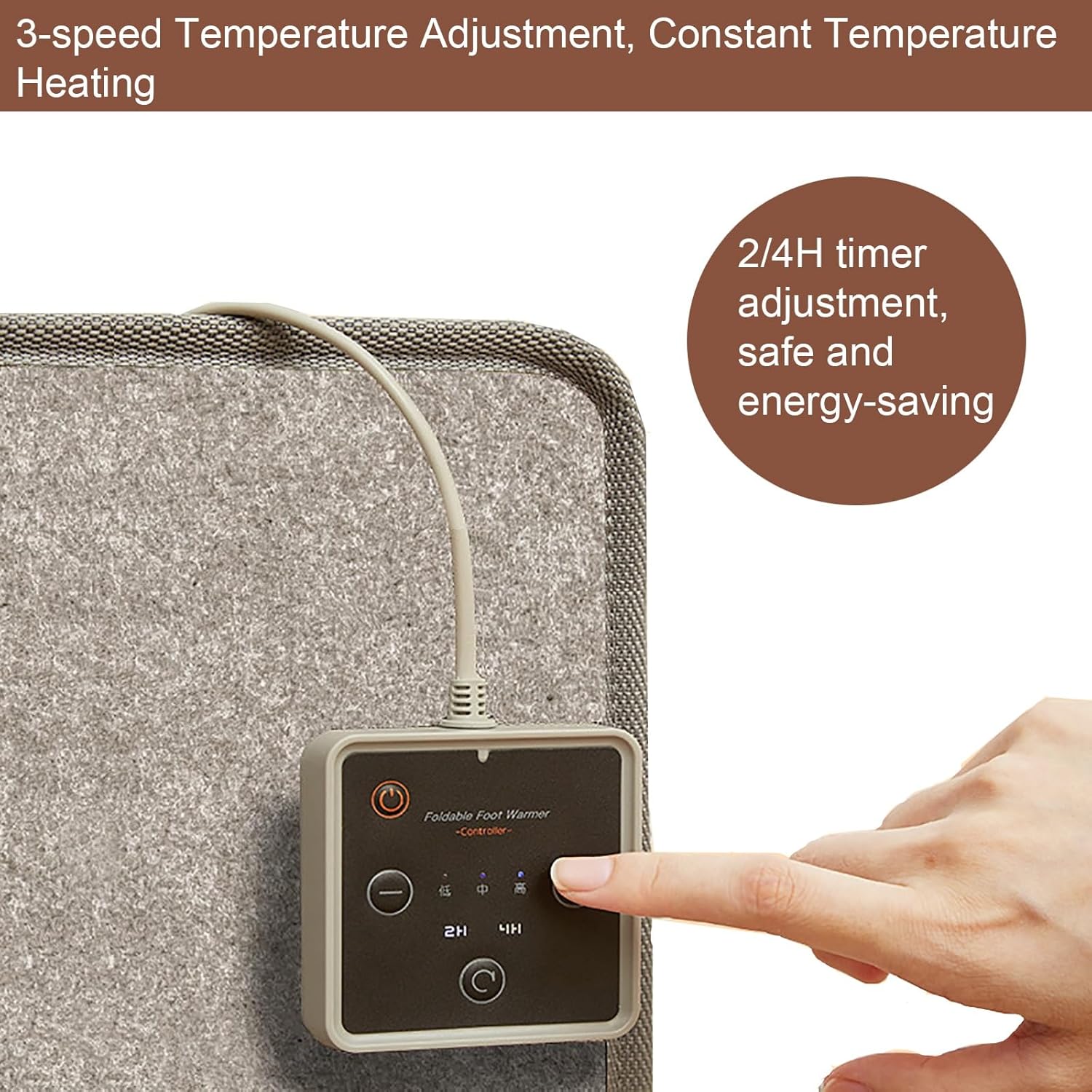 Foldable Electric Foot Warmer for Home and Office