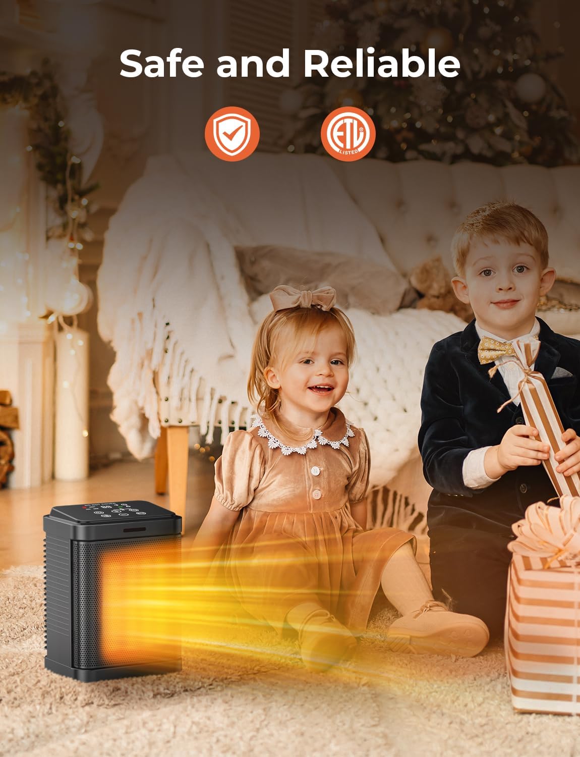 Oprunsy Electric Heater with Digital Thermostat and Child Lock