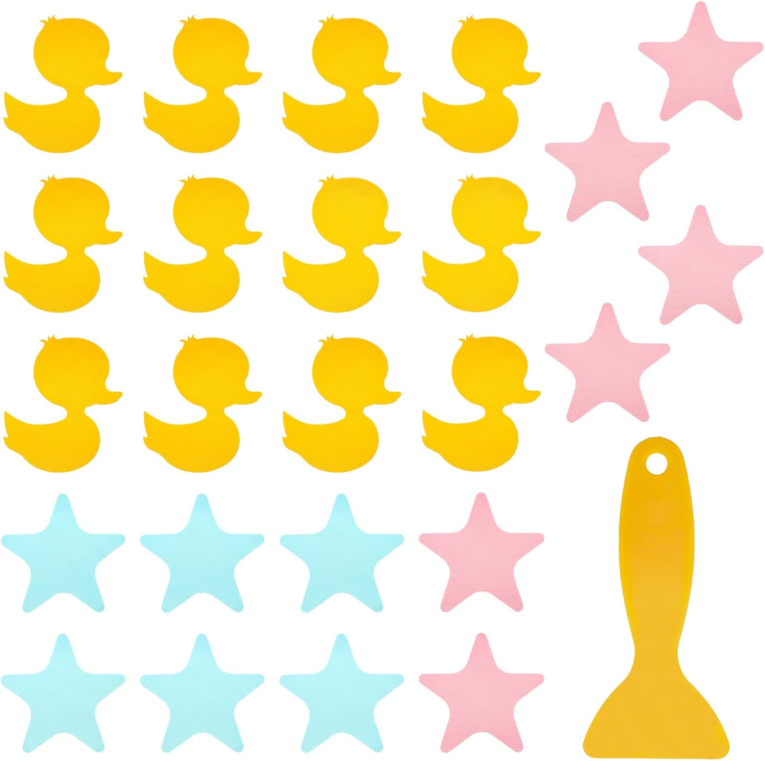 24 Pcs Duck Star Non-Slip Bathtub Sticker Set