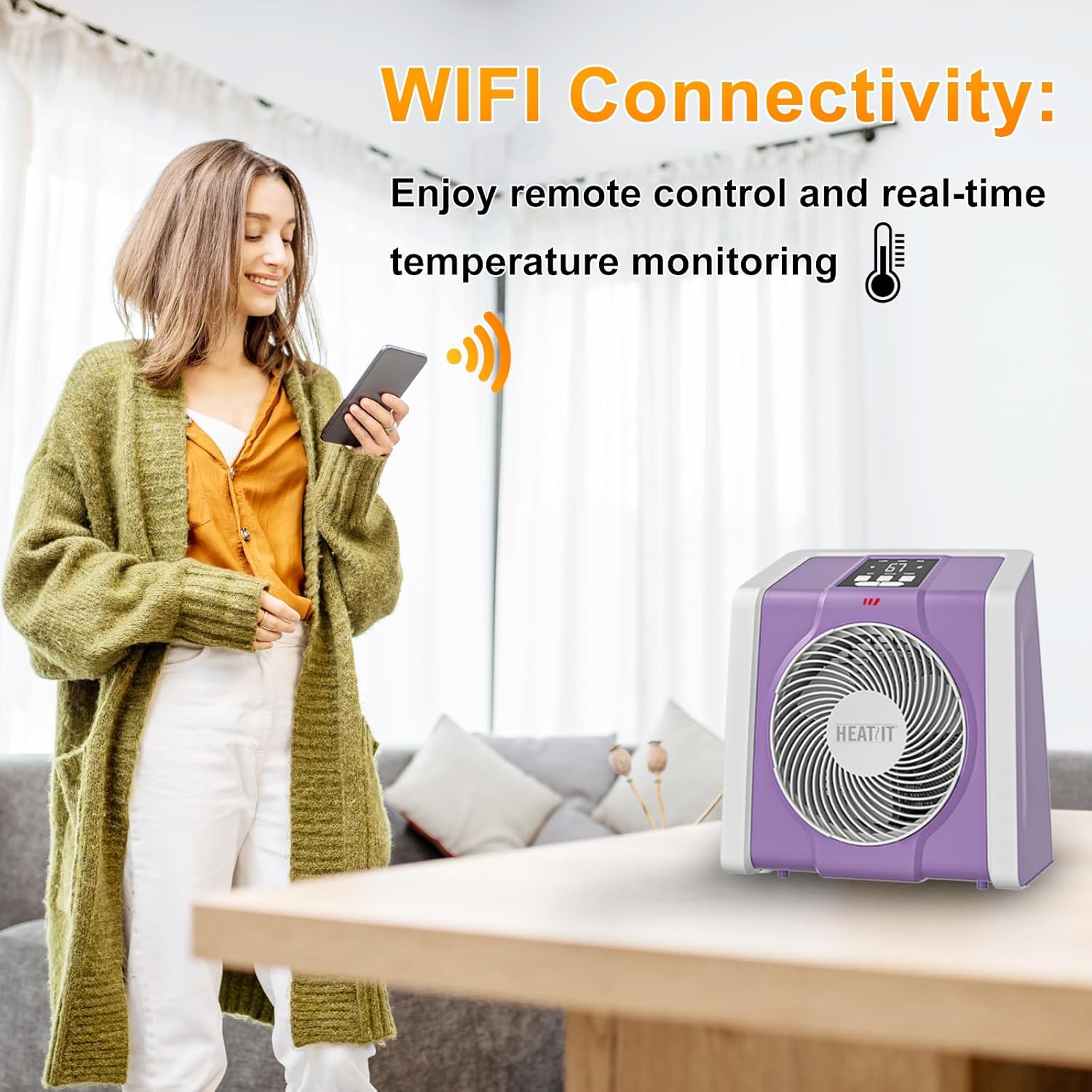 HEATIT Smart Space Heater with Remote and Thermostat 1