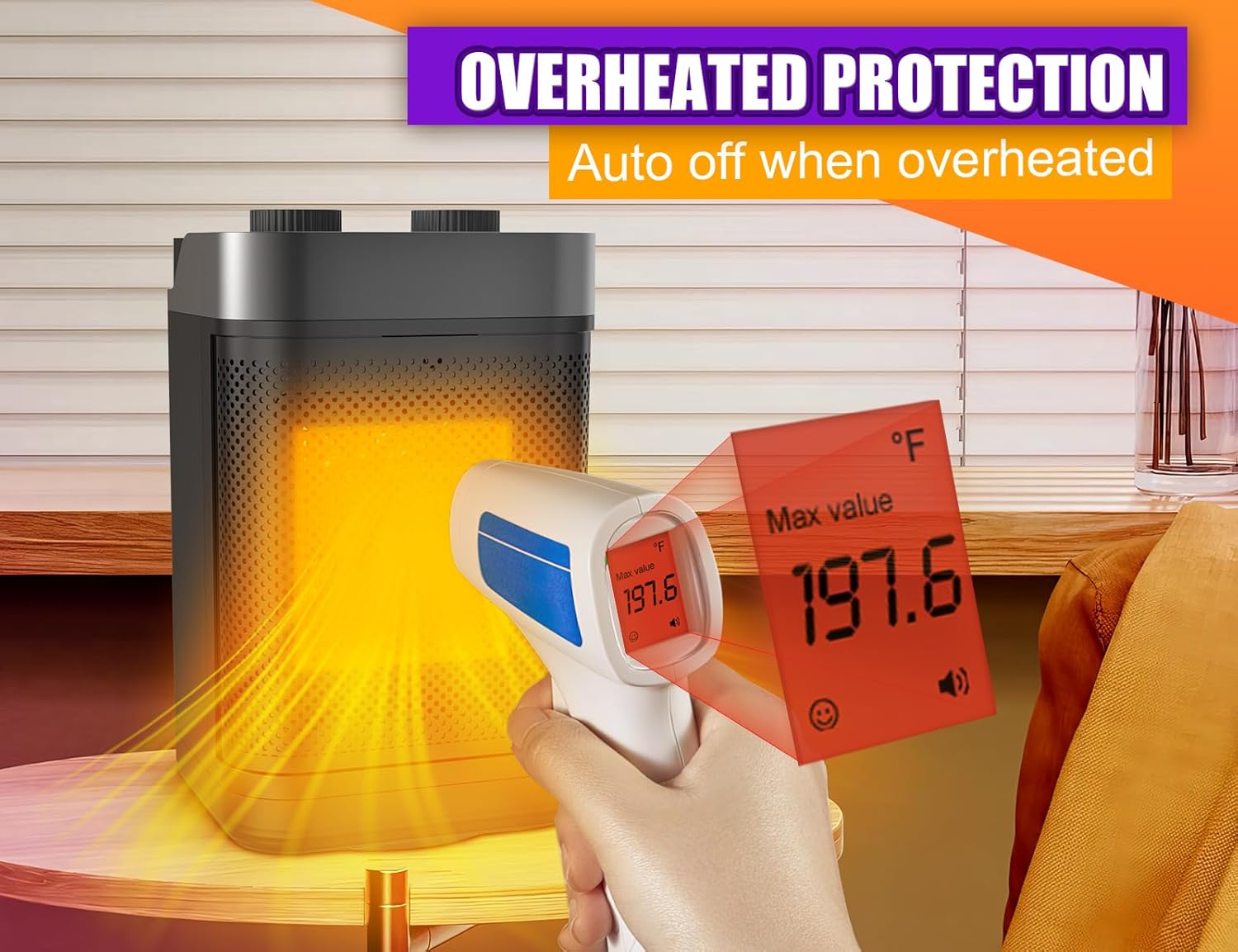 Brivennor 1200W Electric Oscillating Heater with Safety Features