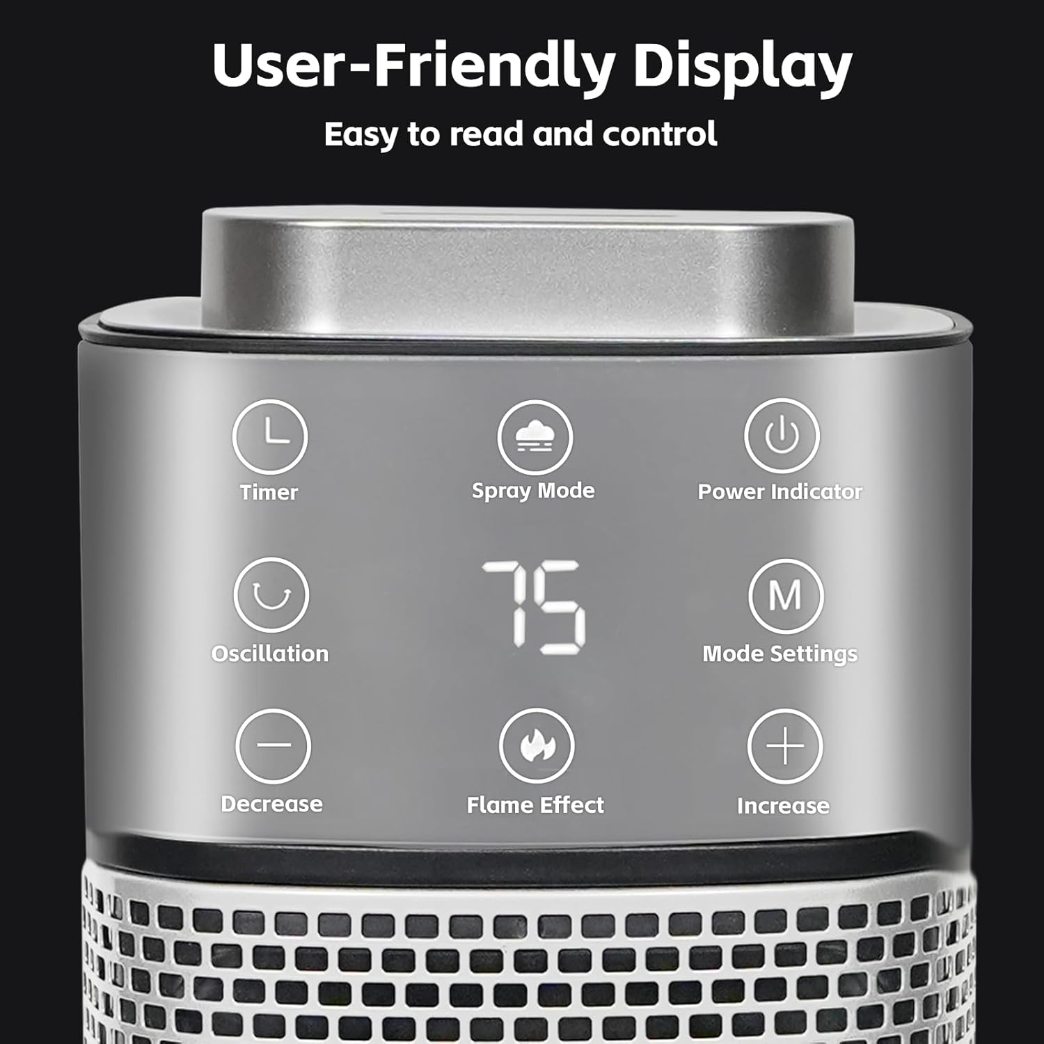 Wobuzhi 1500W PTC Ceramic Space Heater with Timer Humidifier