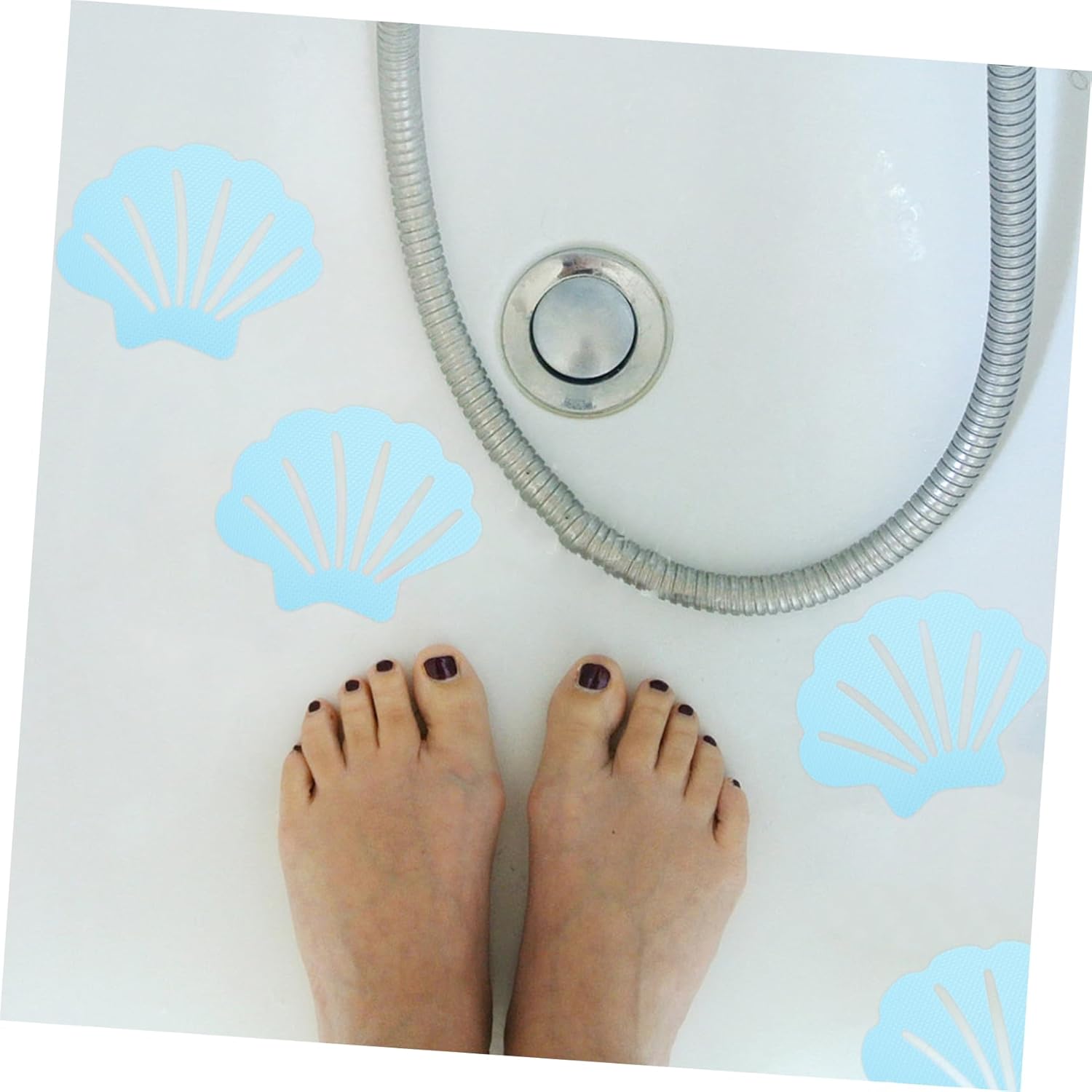 FOYTOKI 12Pcs Shell Shaped Non-Slip Shower Stickers