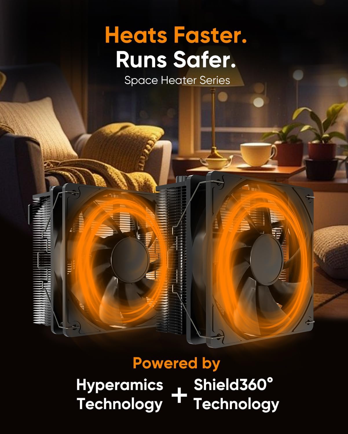 PGYIOO 1500W Space Heater with 12 PTC Ceramic Elements