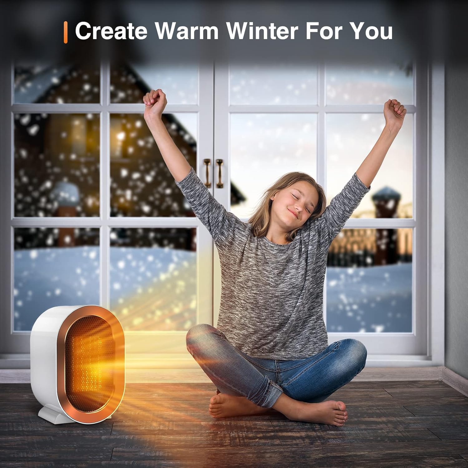 Tiptop Home 2023 PTC Ceramic Space Heater with Fast Heating and Safety Features