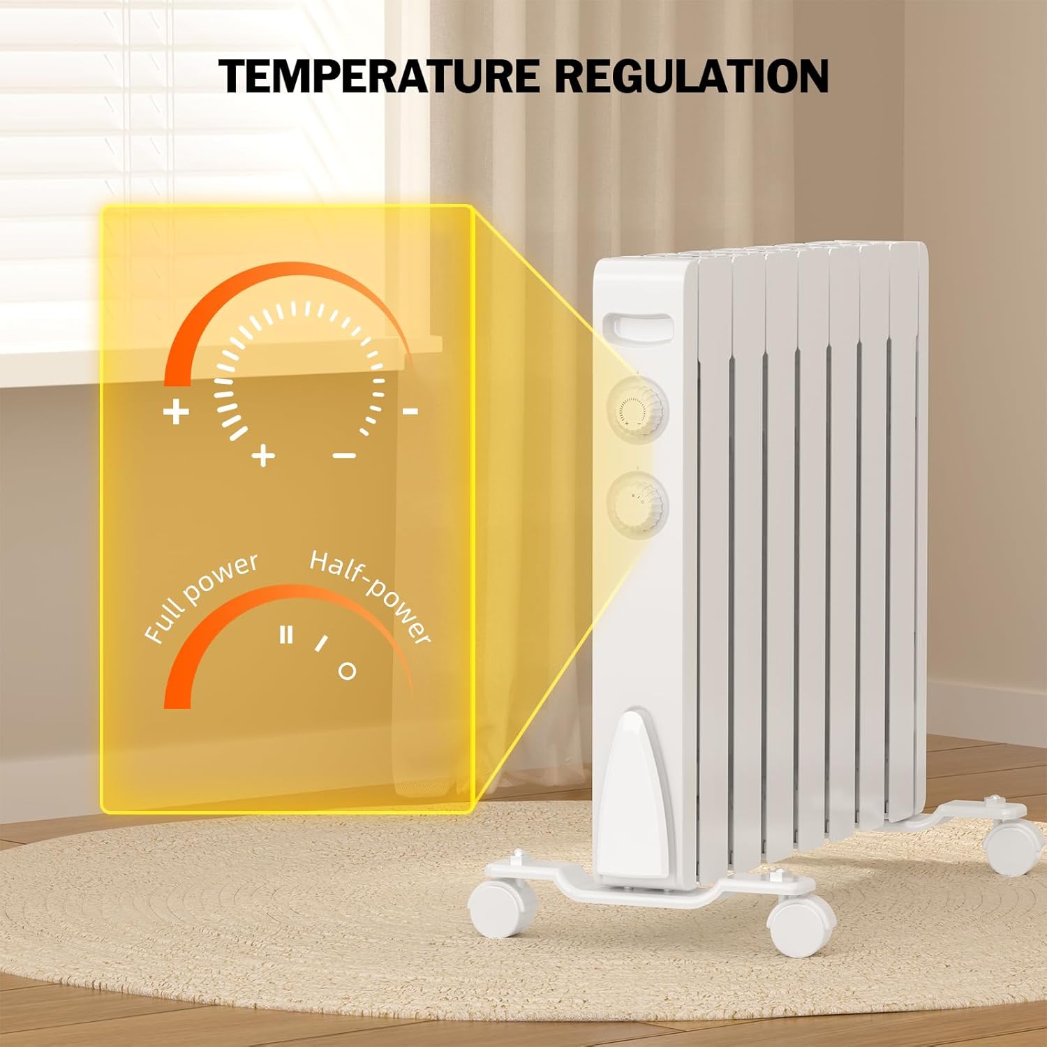 Eueiriup 1500W Electric Wall Heater - Portable Energy Efficient IPX4 Waterproof