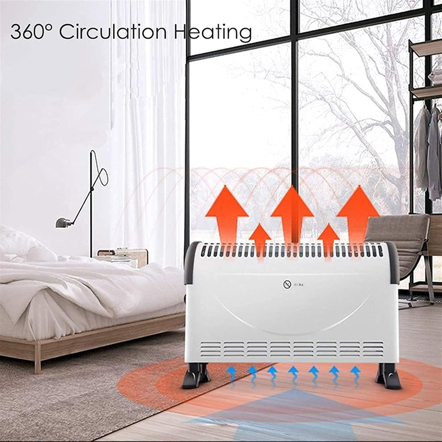 EXCEI Electric Heater Home Waterproof Wall Mounted Silent Muted Mute