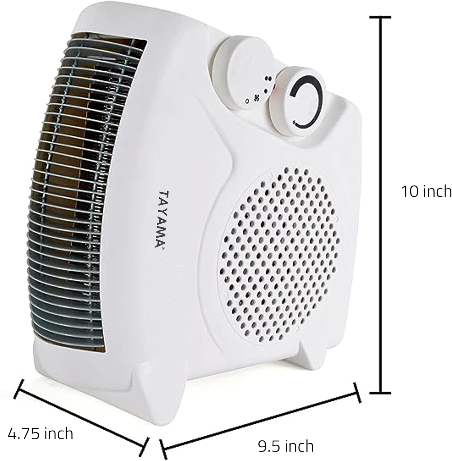 TAYAMA Portable Dual Fan Heater with 2 Heat Settings and Cool Fan