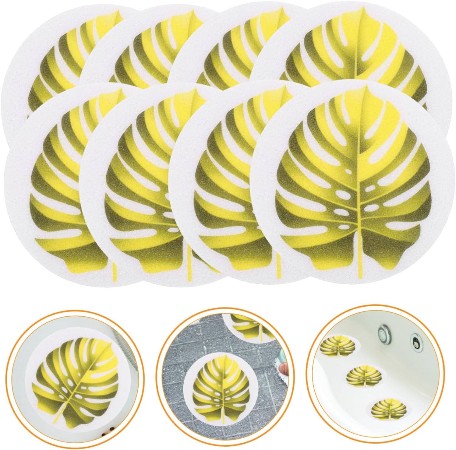 Zerodeko Leaf Shape Bathtub Stickers - Safe Non-Skid Bathroom Decor