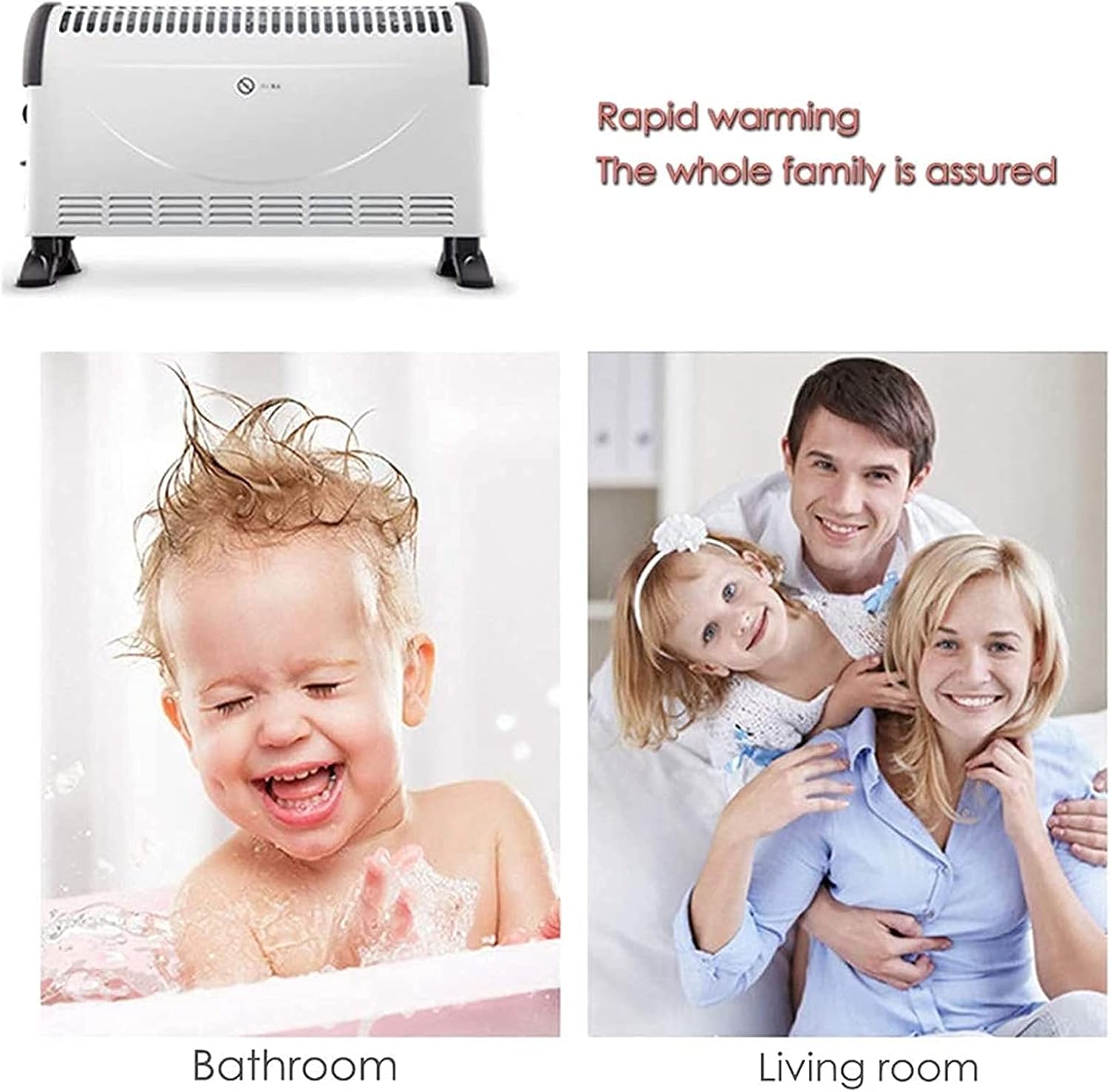 EXCEI Electric Heater Home Waterproof Wall Mounted Silent Muted Mute