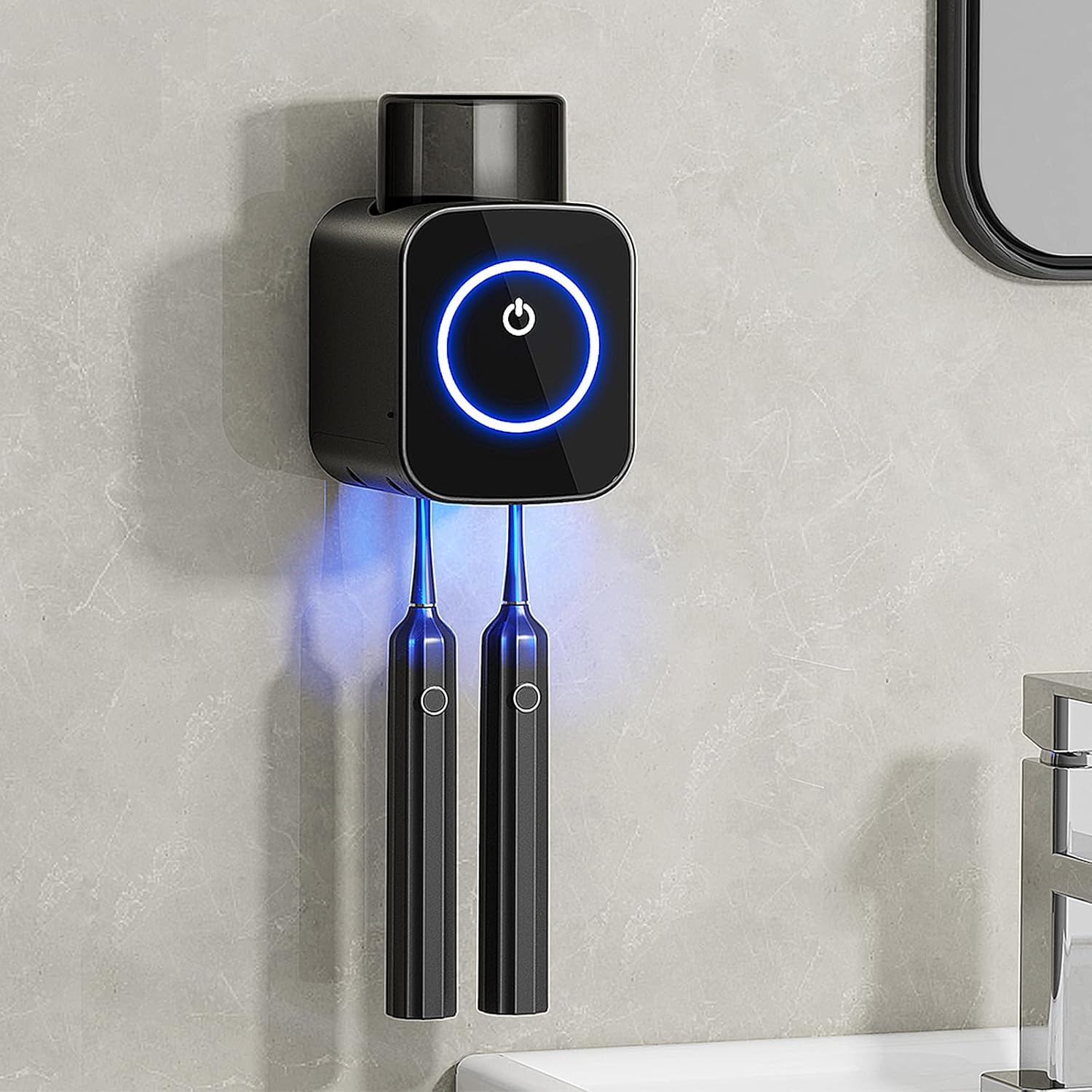 Wekity Wall Mounted Toothbrush Holder with Solar Charging