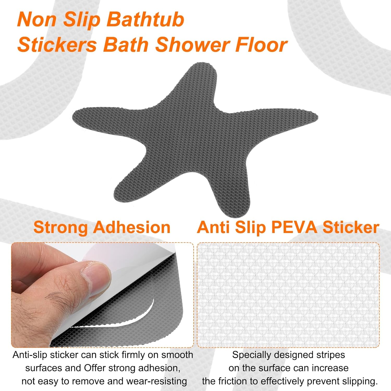 HARFINGTON 24pcs Non Slip Bathtub Stickers Black