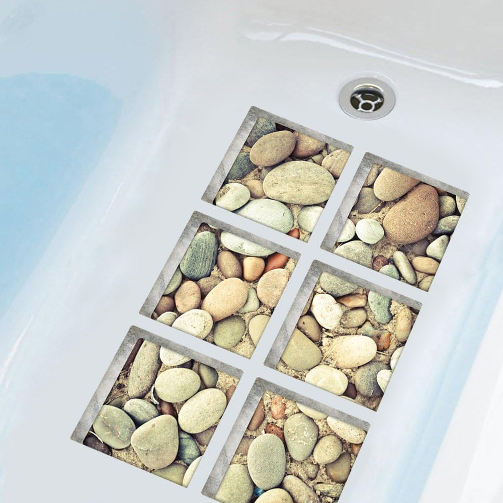 ChezMax 3D Bath Treads Stickers with Anti-Slip Design