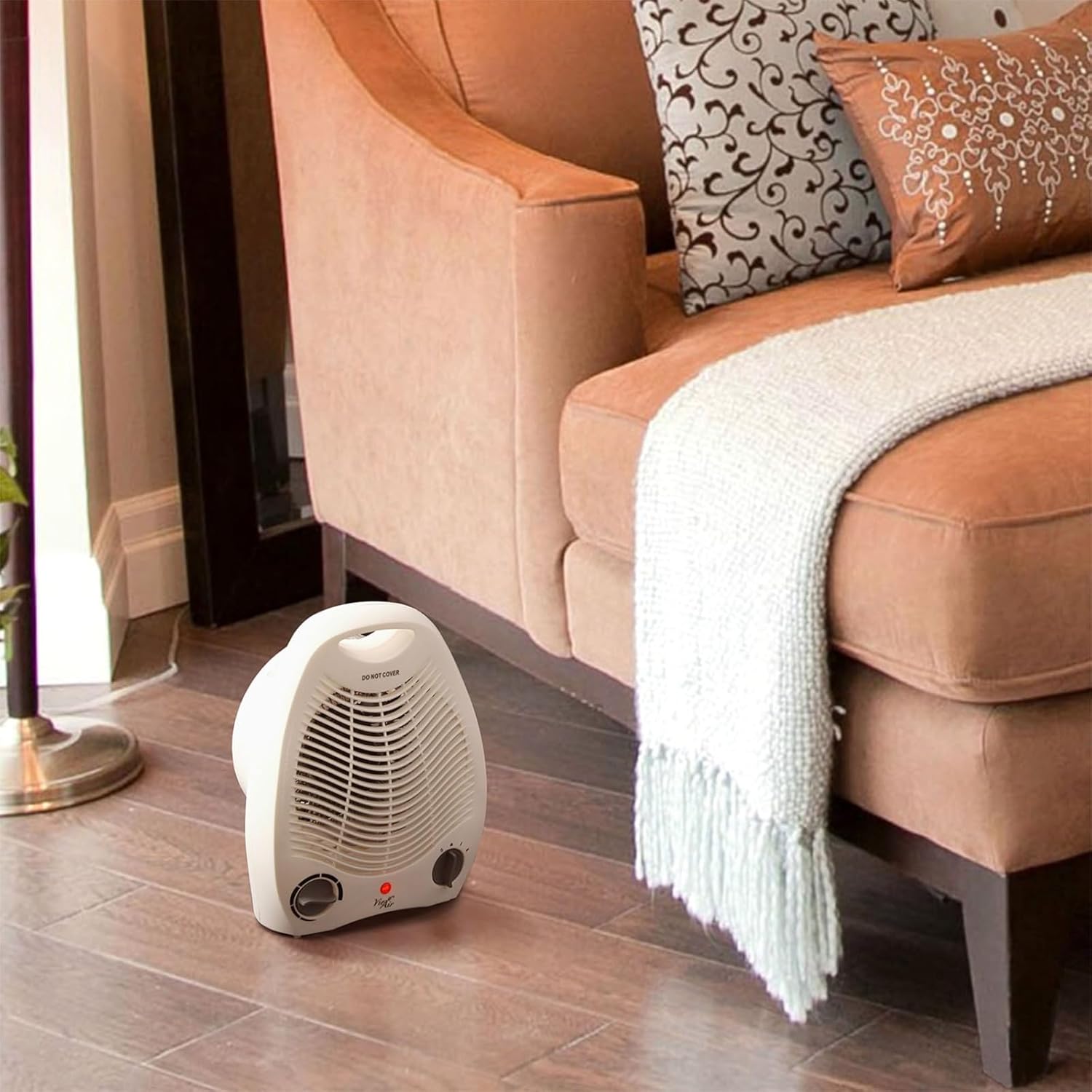 Vie Air Portable Fan Heater with 3 Settings and Safety Features