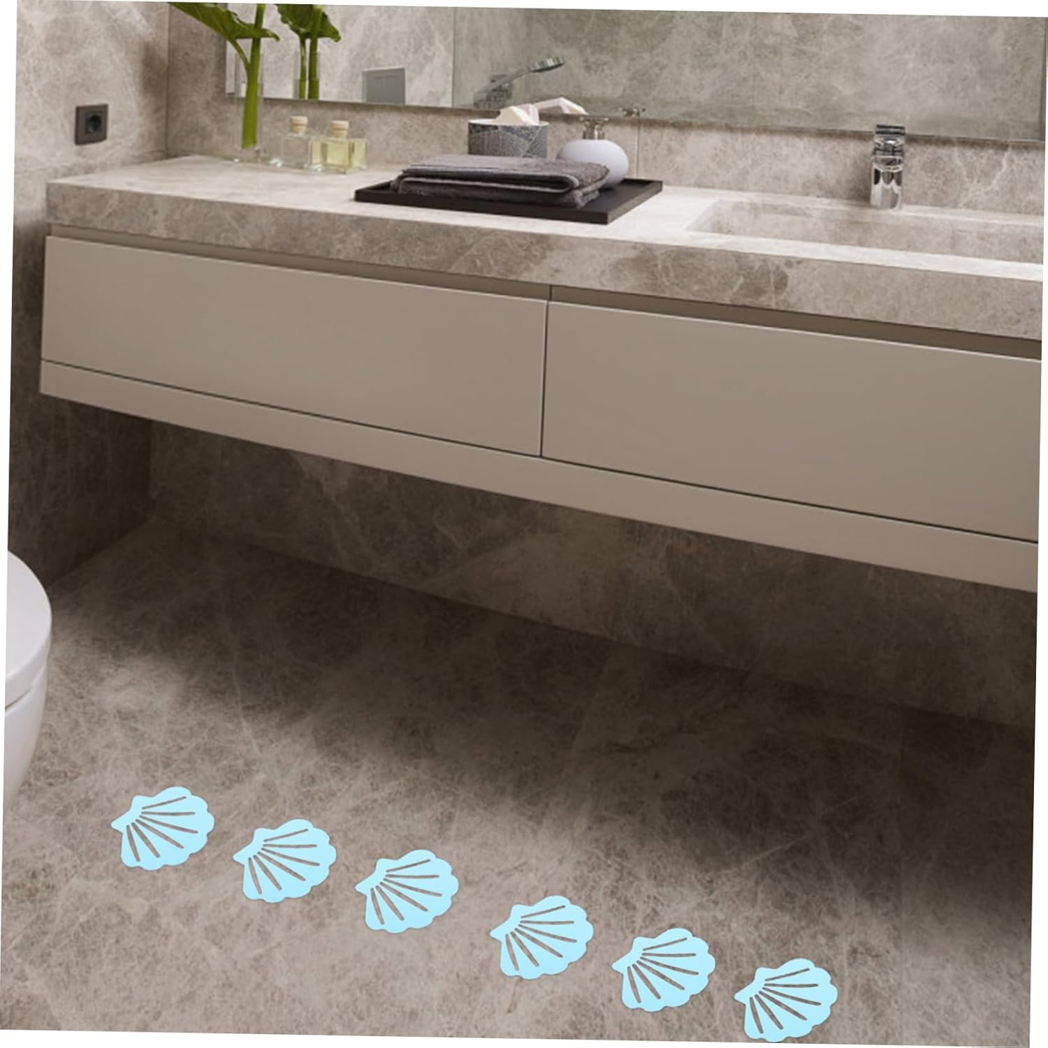 12 Pcs Shell Design Non-Slip Bath Tub Stickers 1