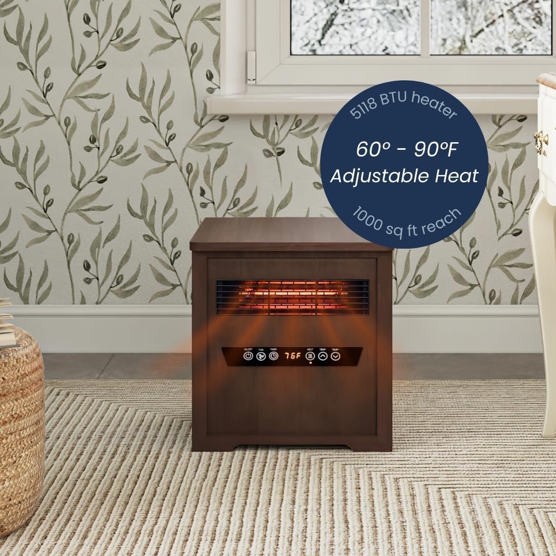 Country Living Infrared Space Heater with LED Touchscreen and Remote Control