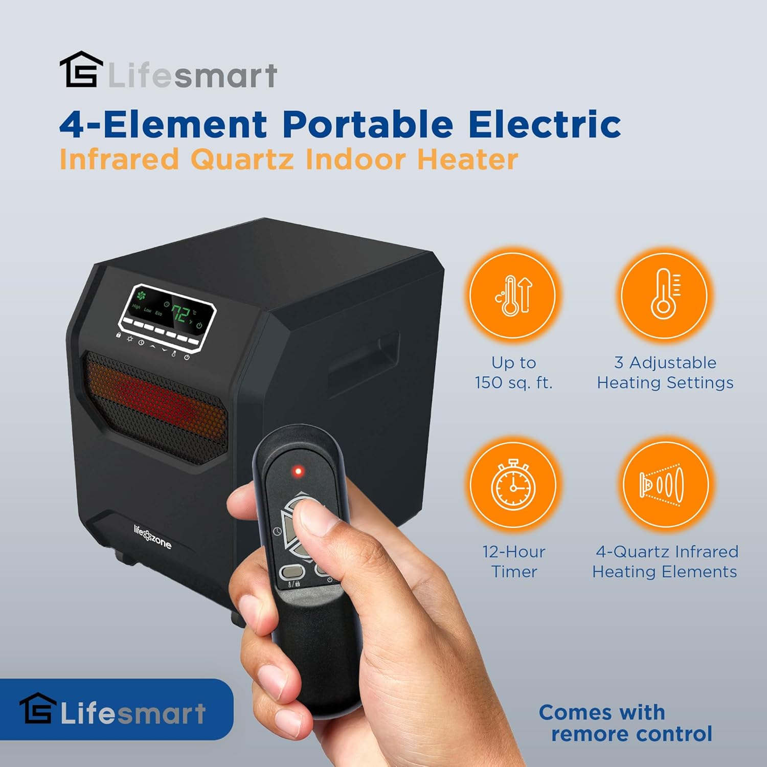 Lifesmart 4-Element Quartz Infrared Heater 2 Pack