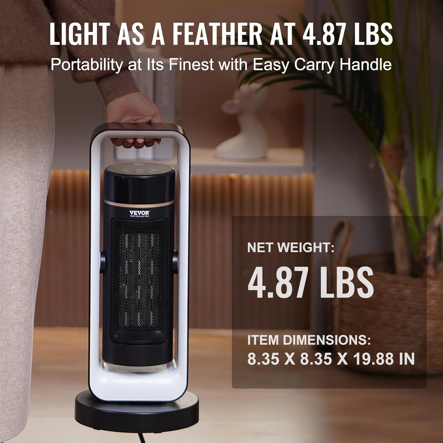VEVOR Electric Space Heater with Thermostat and Remote Control