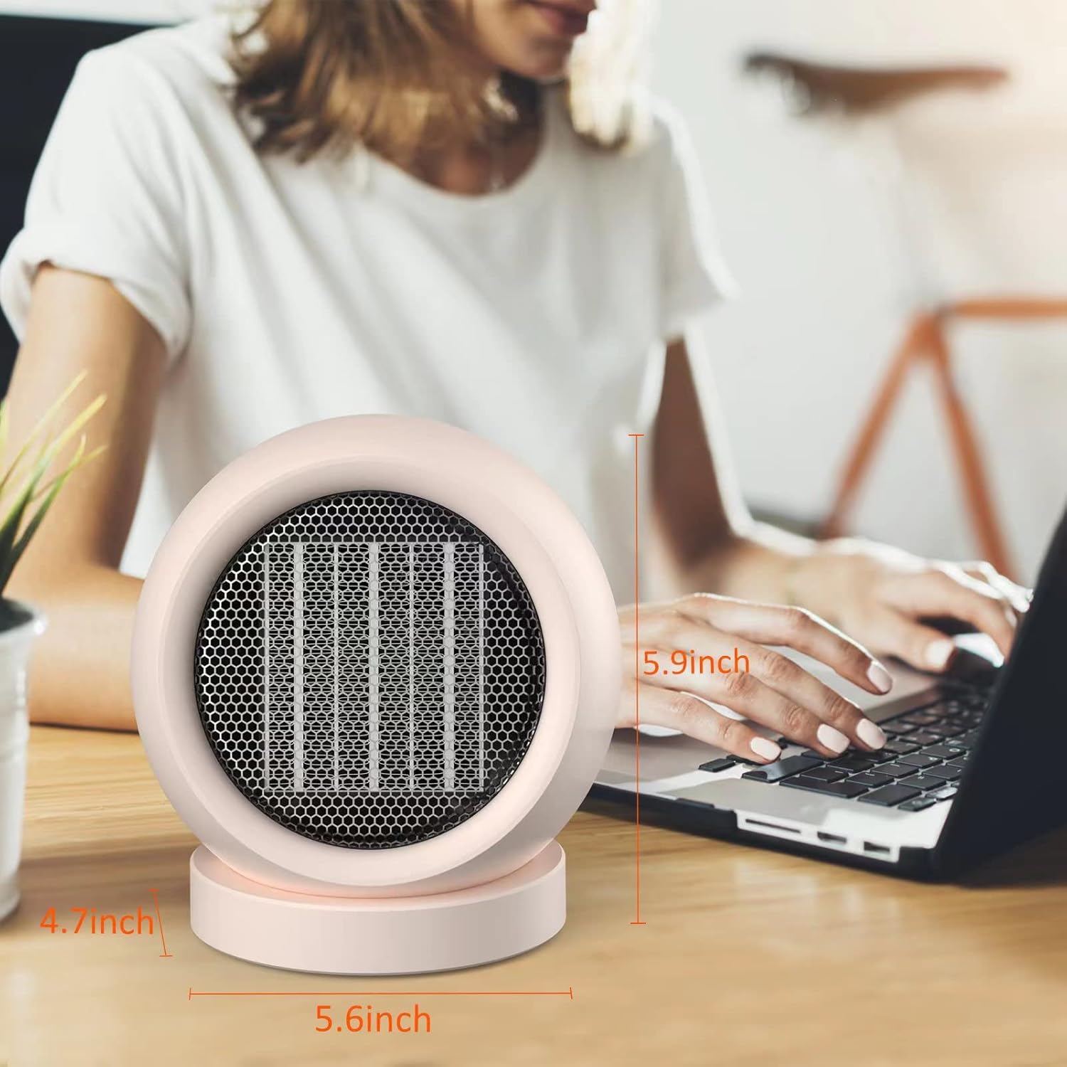 Portable Desk Heater 600W Safe Quiet for Home Office