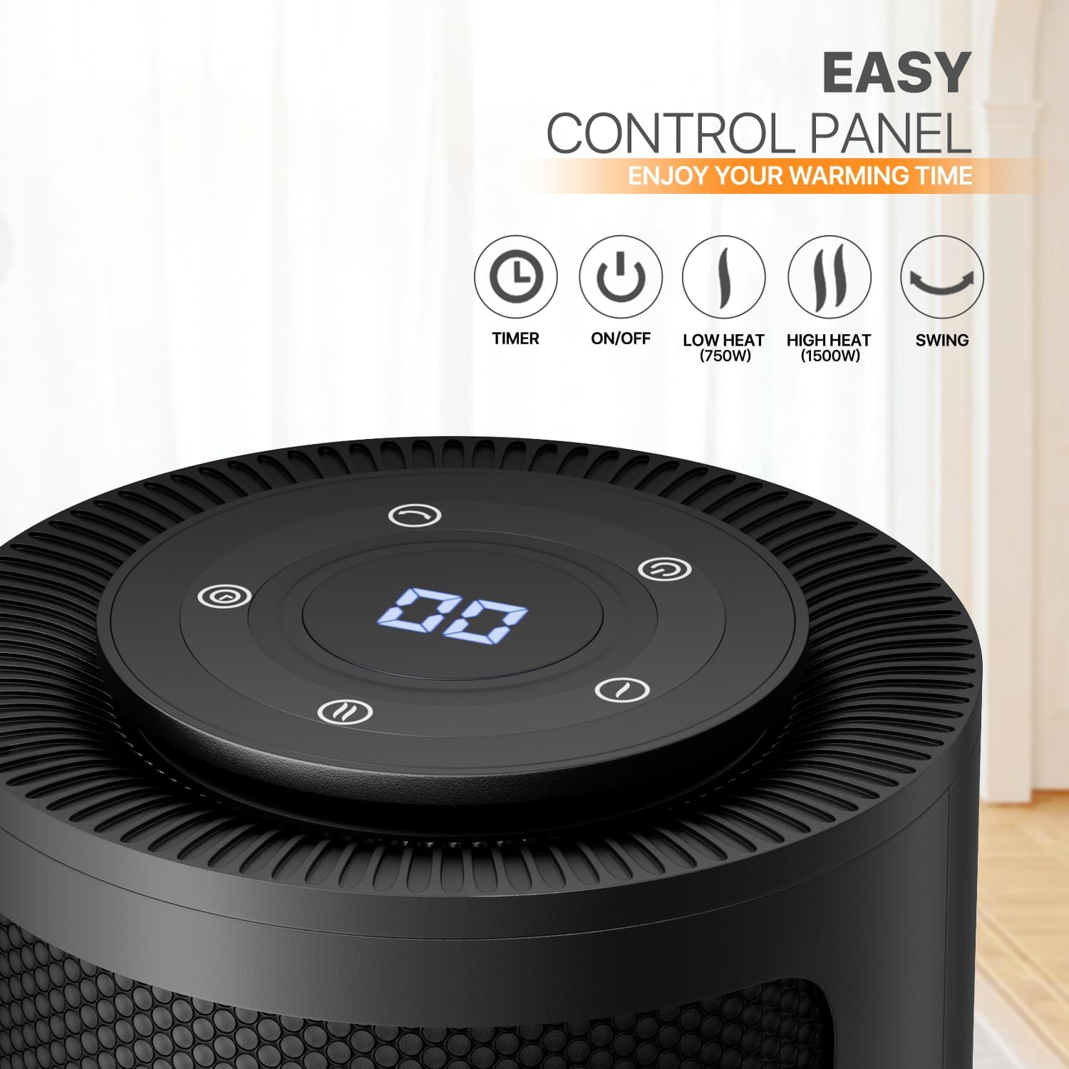 Magshion 1500W Electric Space Heater with Remote 1