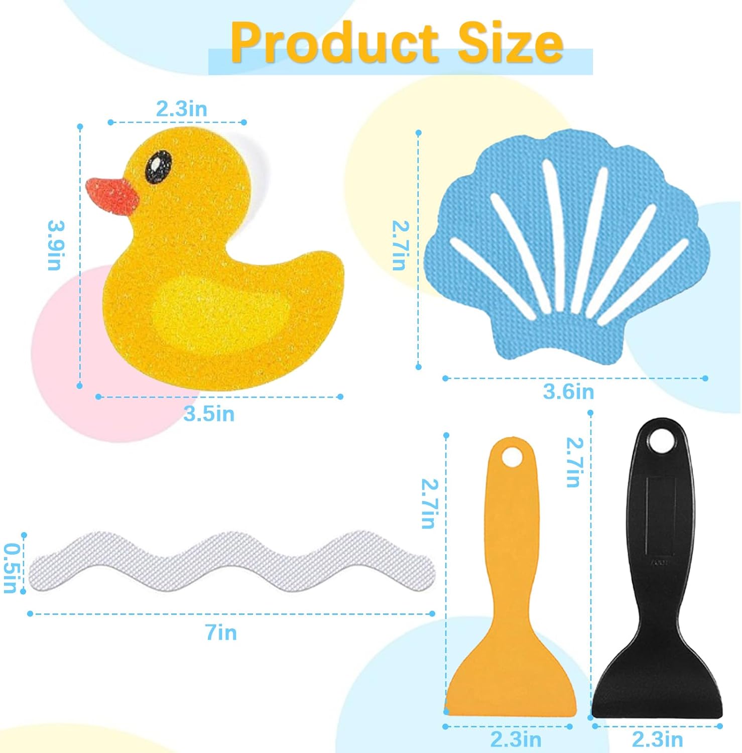 Orizizhic 32 Pcs Non-Slip Bathtub Stickers Kit