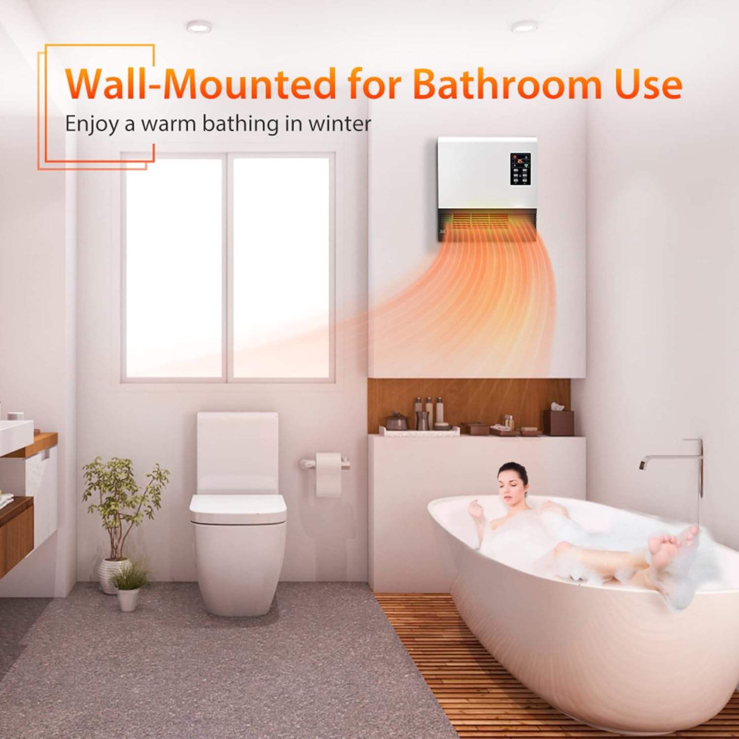 TRUSTECH 1500W Electric Wall Heater with Remote Control and 3 Modes