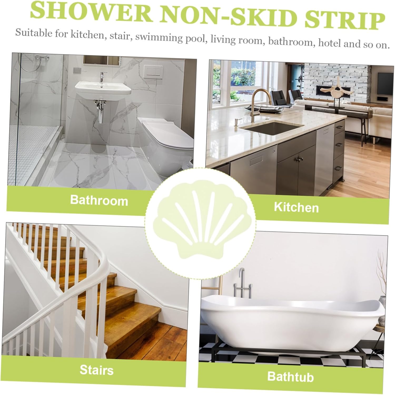MAGICLULU 30Pcs Shell Shape Non-Slip Shower Stickers
