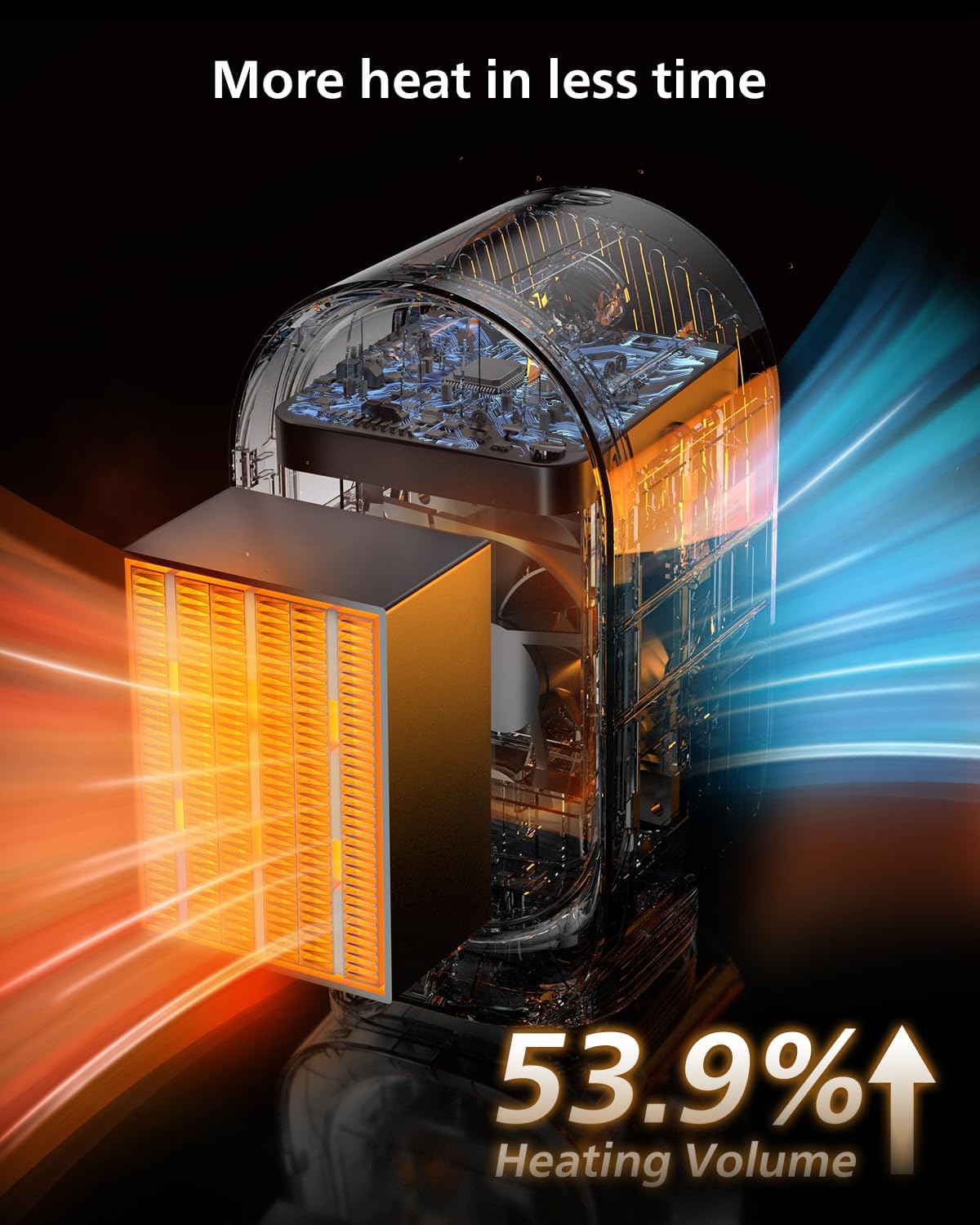 QQT 1000W PTC Ceramic Space Heater - Blue