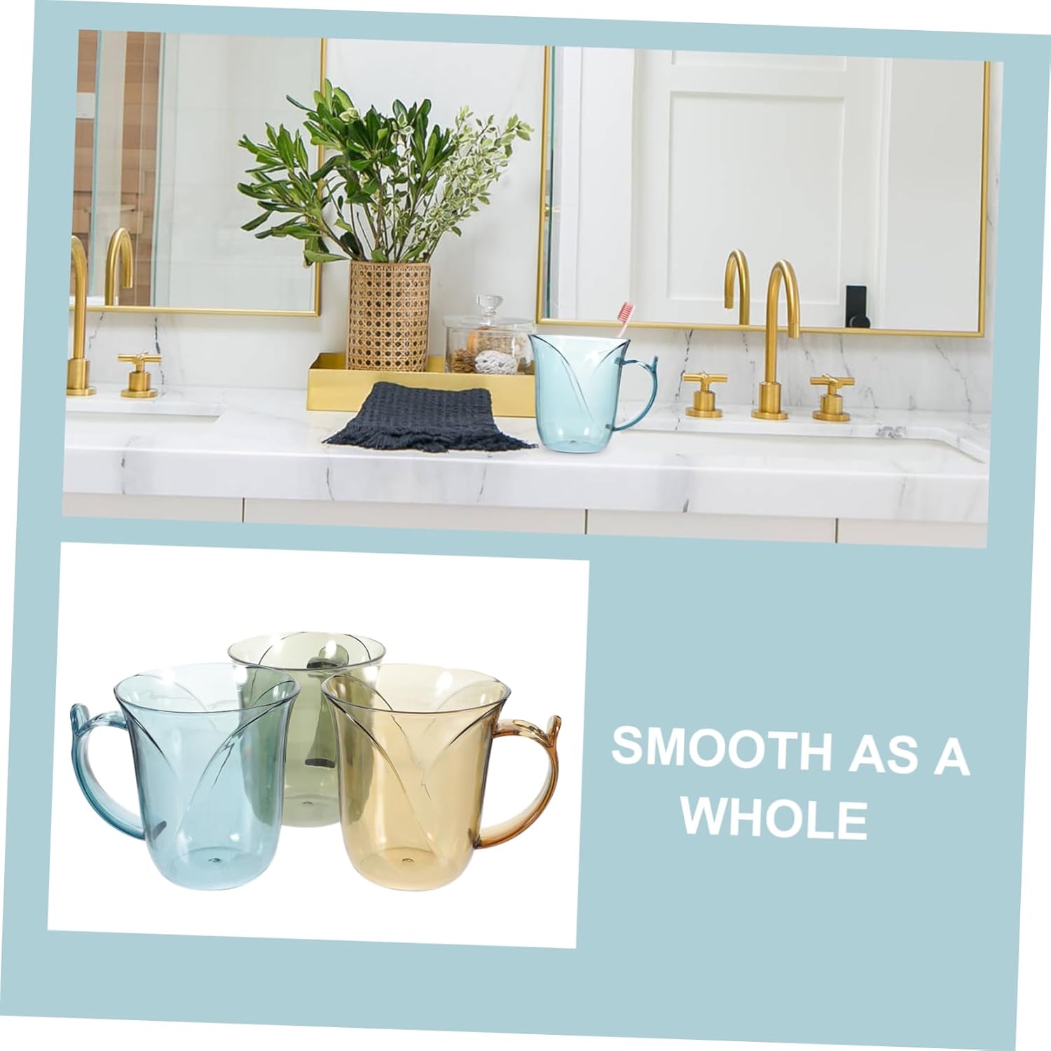 ULTECHNOVO Toothbrush Cup Set 3 Pack Modern Bathroom Holder