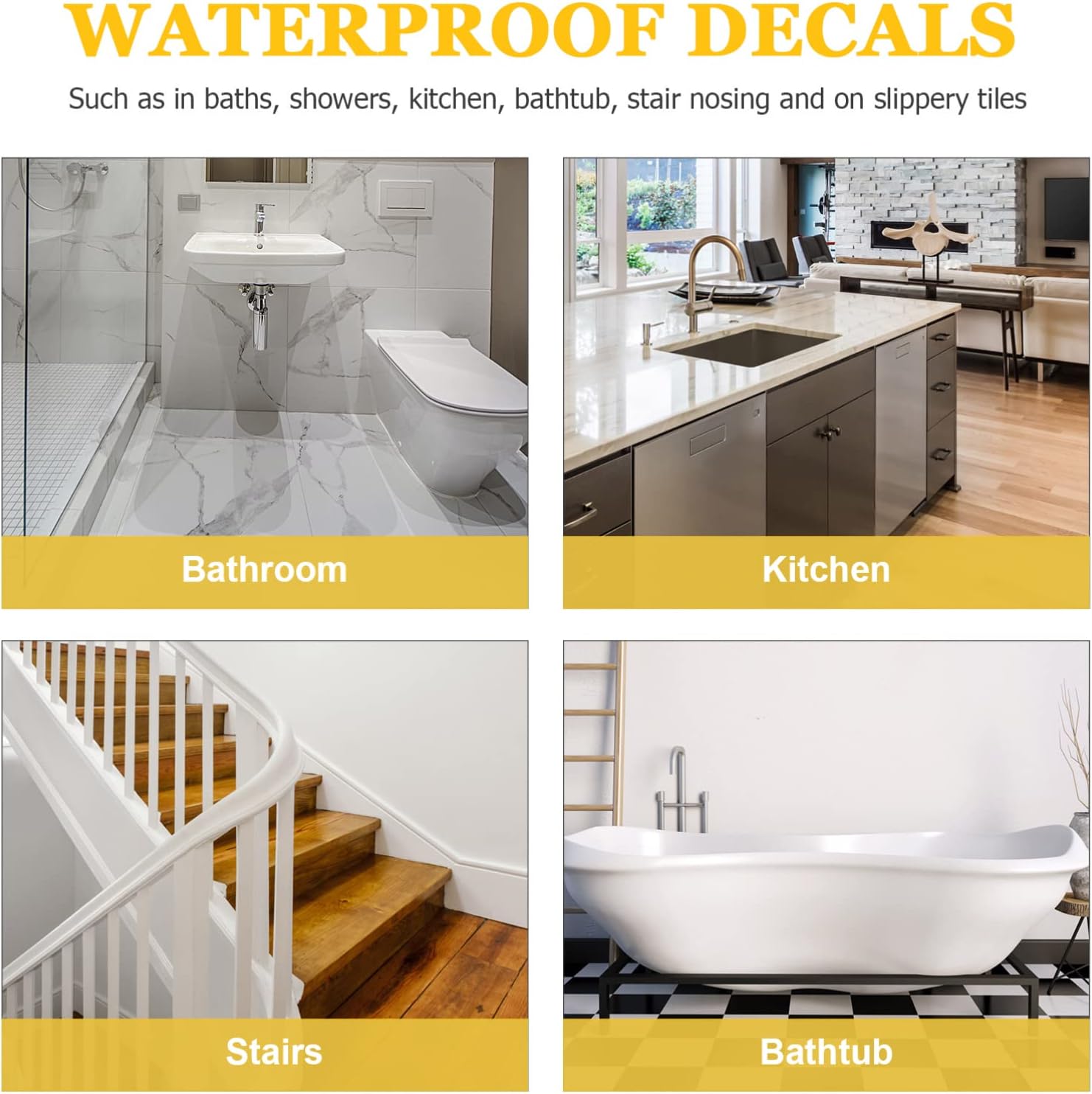 Zerodeko Cartoon Bathtub Stickers - Non-Skid Bathroom Decals