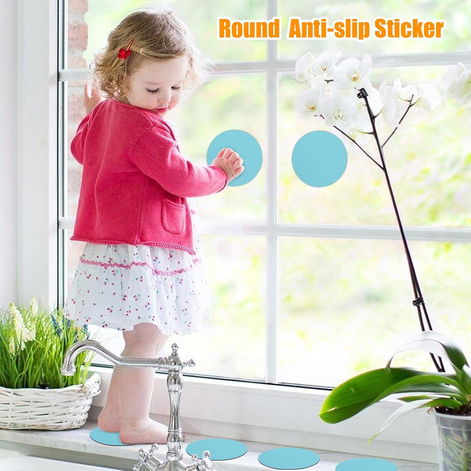 Round Anti-Slip Sticker 10x10cm for Bath and Shower Safety