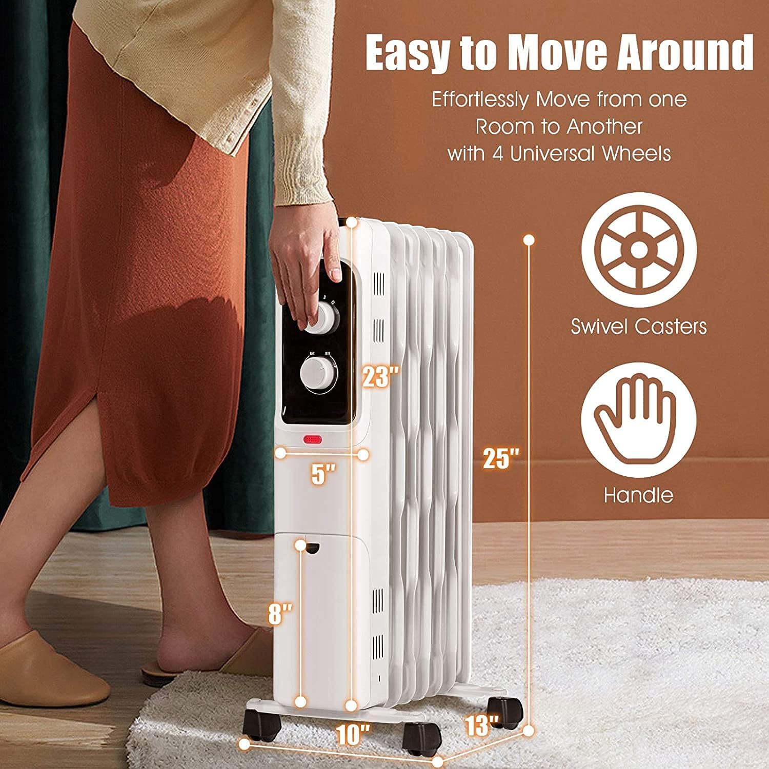 Fantask Oil Filled Radiator Heater with 3 Modes and Safety Features