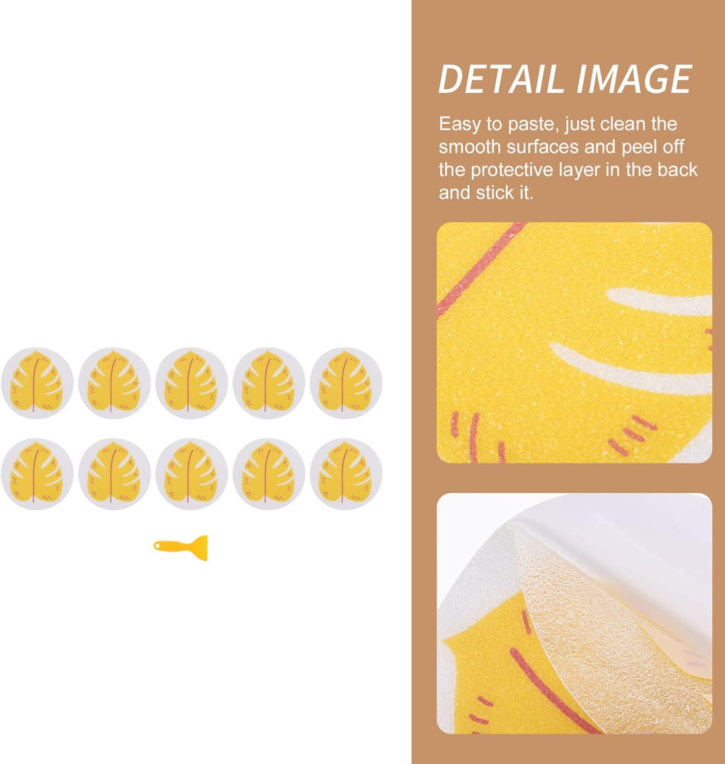Zerodeko Leaf-shaped Anti-slip Bathtub Sticker Set